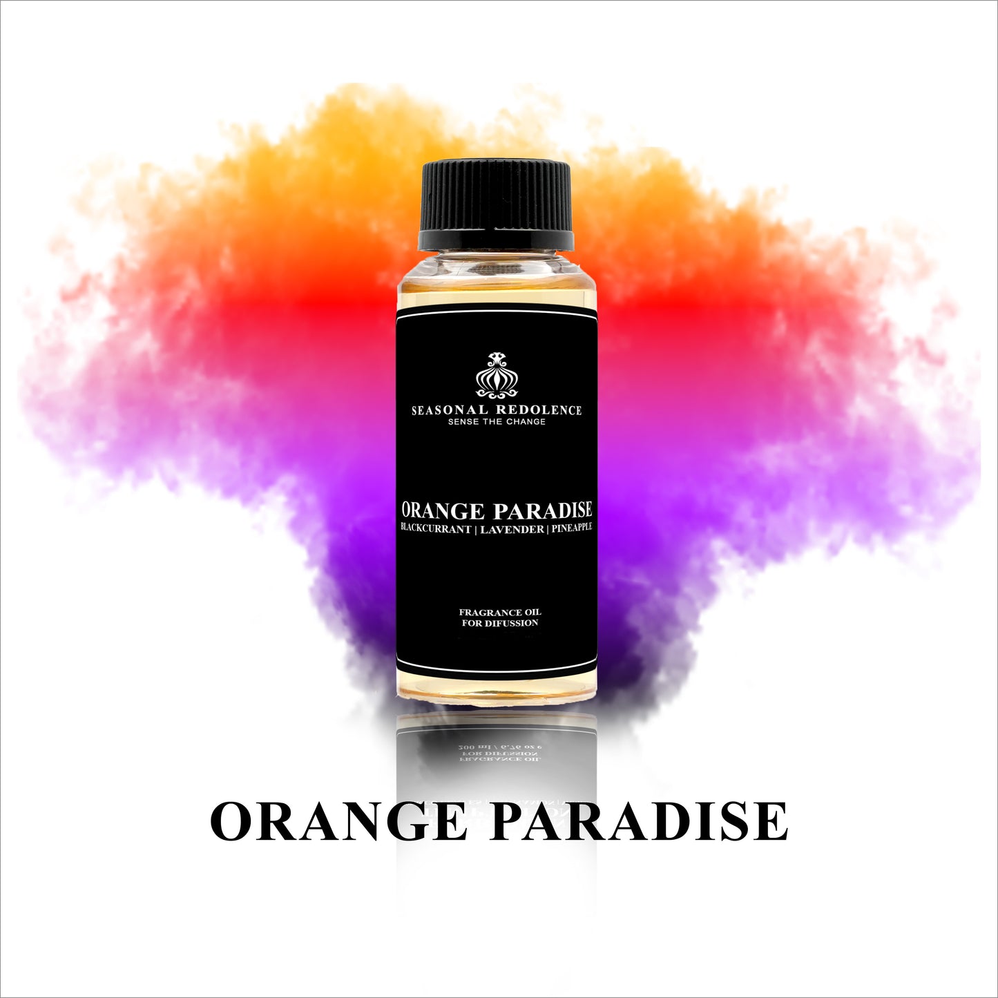 Indulge in the luxurious scent of Orange Paradise with our Fragrance Diffuser Oil. With top notes of Blackcurrant, and Lavender, the middle notes of Rose, Pineapple, and Caramel, and base notes of Tonka Bean, Oak moss, and Musk, this oil will create a calming and inviting atmosphere in your home. Enrich your senses with this expertly crafted blend.