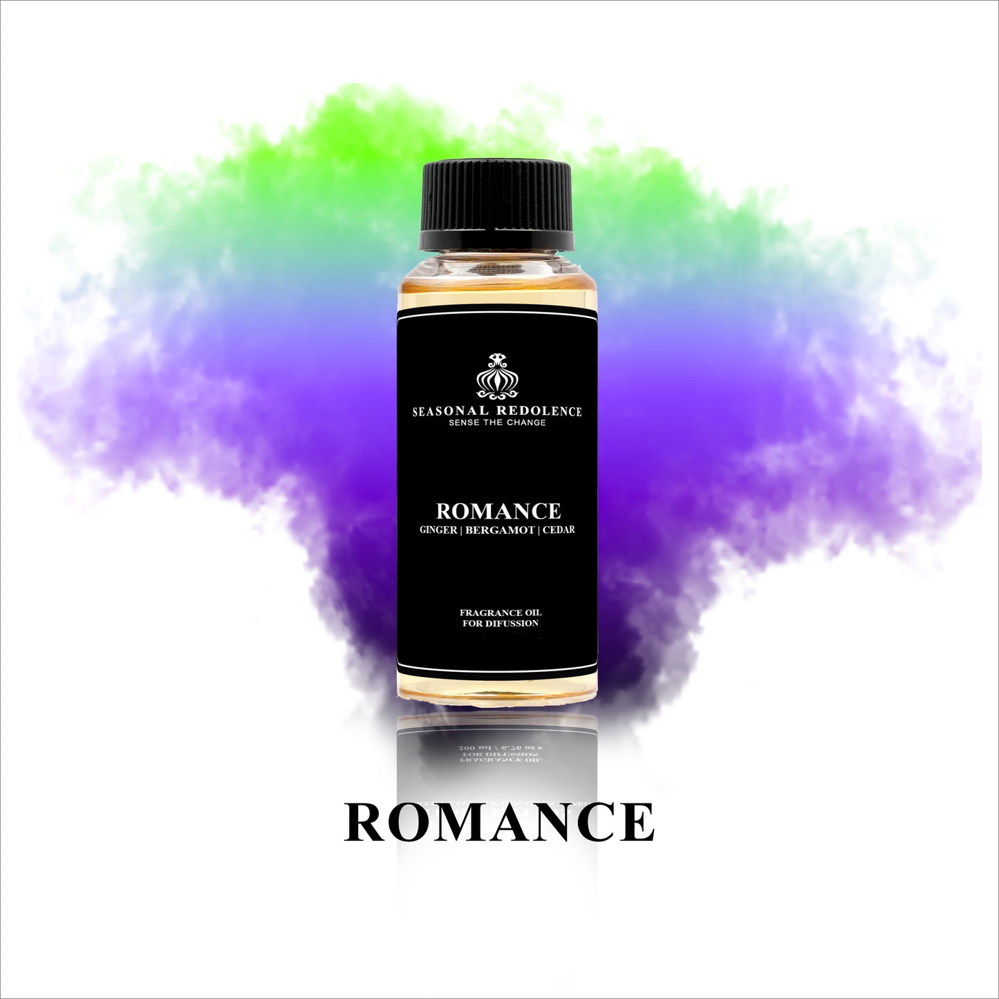 Discover the alluring scent of our Romance Luxury Fragrance Diffuser Oil, expertly crafted with top notes of invigorating ginger and fresh bergamot. As the fragrance develops, the middle notes of delicate violet leaf, spicy pepper, and aromatic basil add depth and complexity. Finally, the base notes of rich tonka bean, warm cedar, and earthy vetiver provide a long-lasting and luxurious scent experience. Elevate your home with this exclusive fragrance.