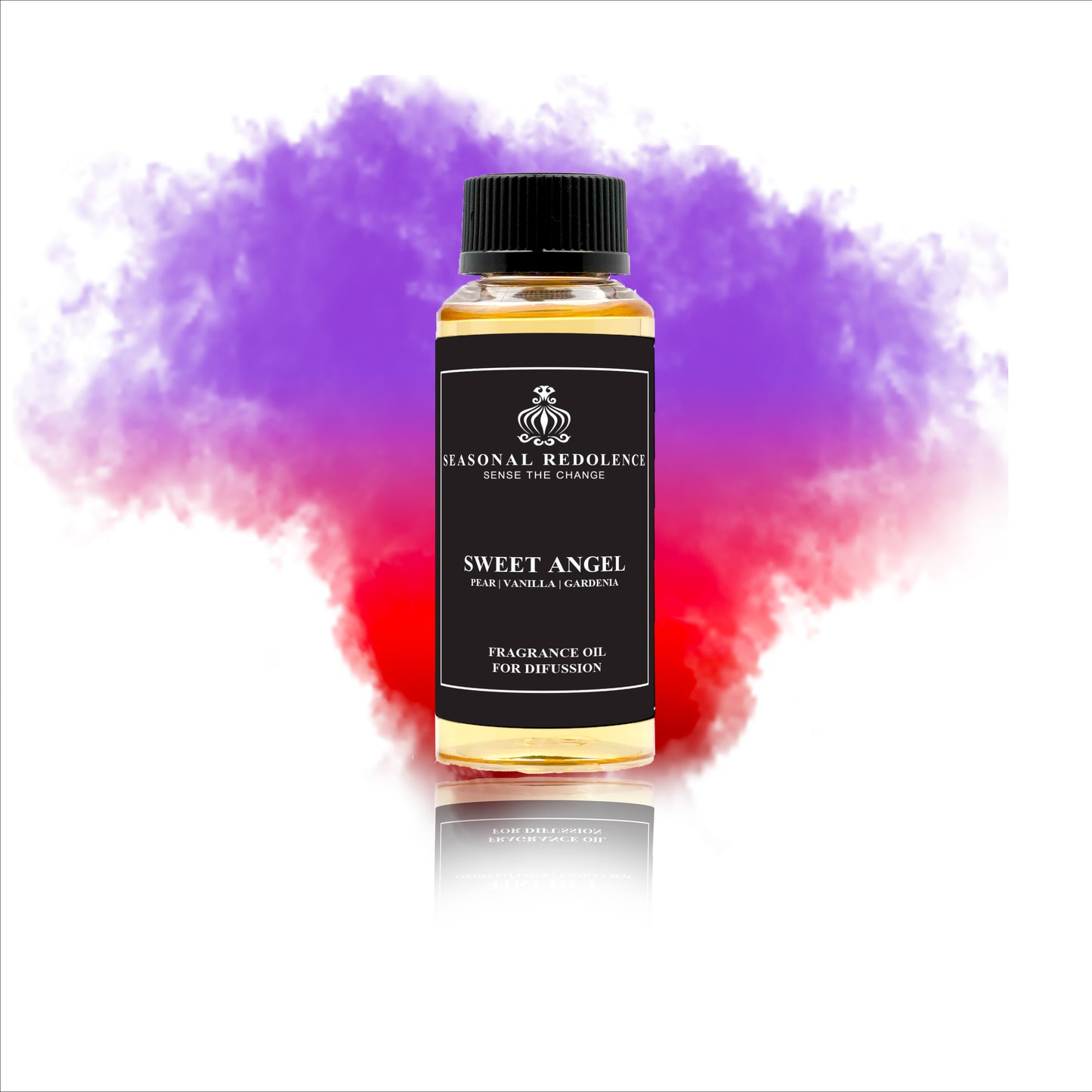 Sweet Angel unfolds with a refined blend of juicy pears, vibrant oranges, lychees, and crisp red apples. At its heart, delicate gardenia, sweet peas, jasmine, freesia, and magnolia create an elegant floral bouquet. The base notes of creamy vanilla, warm benzoin, soft musk, rich praline, amber, and smooth sandalwood provide a luxurious, lasting finish. This sophisticated fragrance balances fresh fruitiness with timeless florals and comforting warmth, perfect for those seeking a graceful and memorable scent.