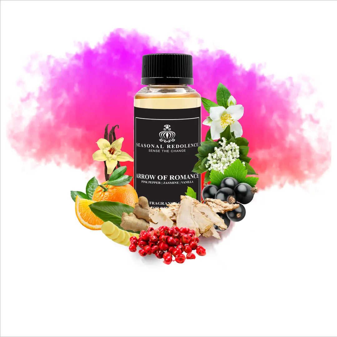 Elevate your space with Arrow of Romance, a refined fragrance journey that opens with vibrant citrus and juniper notes. The heart reveals a sophisticated blend of pepper, rosemary, and Brazilian rosewood, creating depth and intrigue. This luxury diffuser oil settles into a warm, sensual base of musk, incense, and oak moss—perfect for those who appreciate complexity and elegance in their home ambiance.