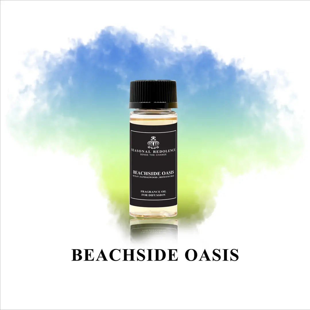 Escape to a tropical paradise with this sophisticated home diffuser oil that captures the essence of beachside living. The composition opens with crisp ocean notes that evoke the refreshing spray of sea air, transitions into warm sandalwood for grounding elegance, and settles into delicate honeysuckle for a sweet, floral finish.