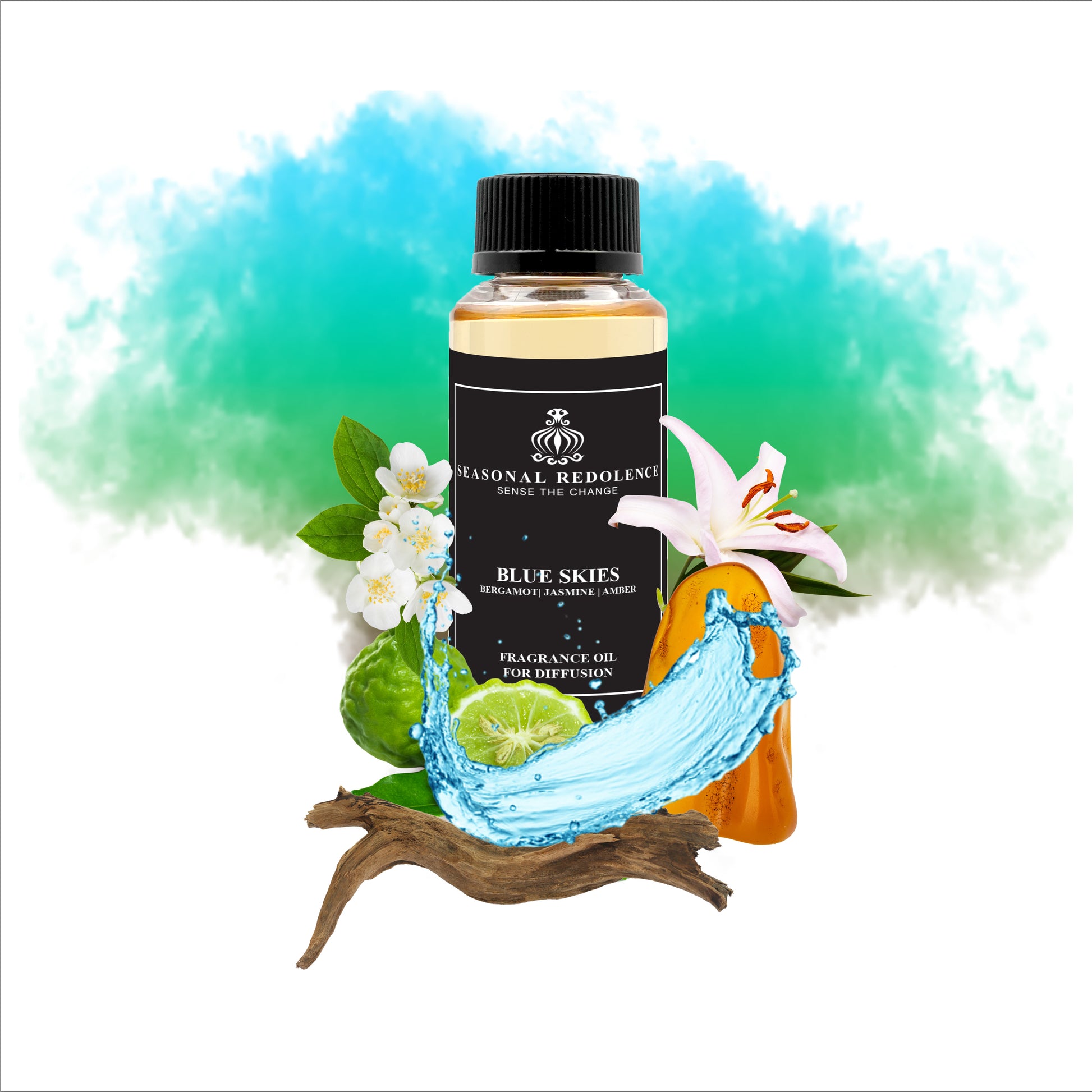 Blue Skies unfolds with fresh sea breeze and vibrant bergamot, creating an invigorating opening. At its heart, delicate jasmine and serene water lily blend seamlessly, evoking a tranquil coastal garden. The base notes of warm driftwood and rich amber ground the fragrance with an elegant, lasting warmth, perfect for those who appreciate a refined and balanced scent.