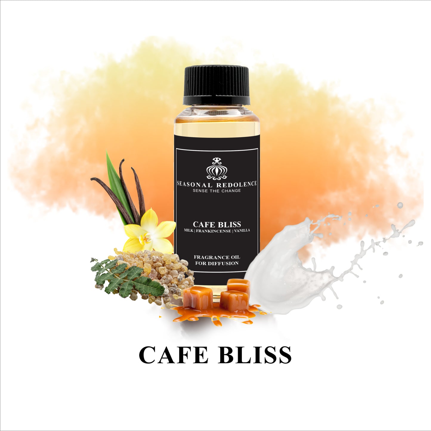 Indulge in pure bliss with Cafe Bliss. This luxurious fragrance combines creamy milk, exotic frankincense, and rich notes of vanilla and caramel for a sensory experience that is both sophisticated and exclusive. Let the elegant blend of scents transport you to a world of art, literature, and fashion, and elevate your everyday moments into something truly divine.