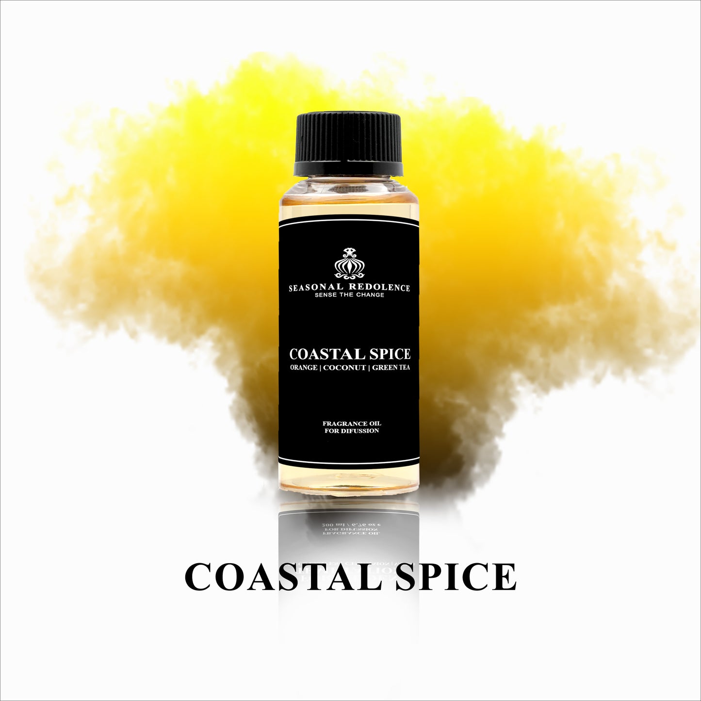 Indulge in the luxurious scent of our Coastal Spice fragrance diffuser oil, featuring top notes of orange and red fruits complemented by a hint of coconut and green tea. Middle notes of jasmine, rose, clove, and cinnamon add a touch of elegance, while the base of vanilla, caramel, and tonka bean provides a warm and inviting finish. 