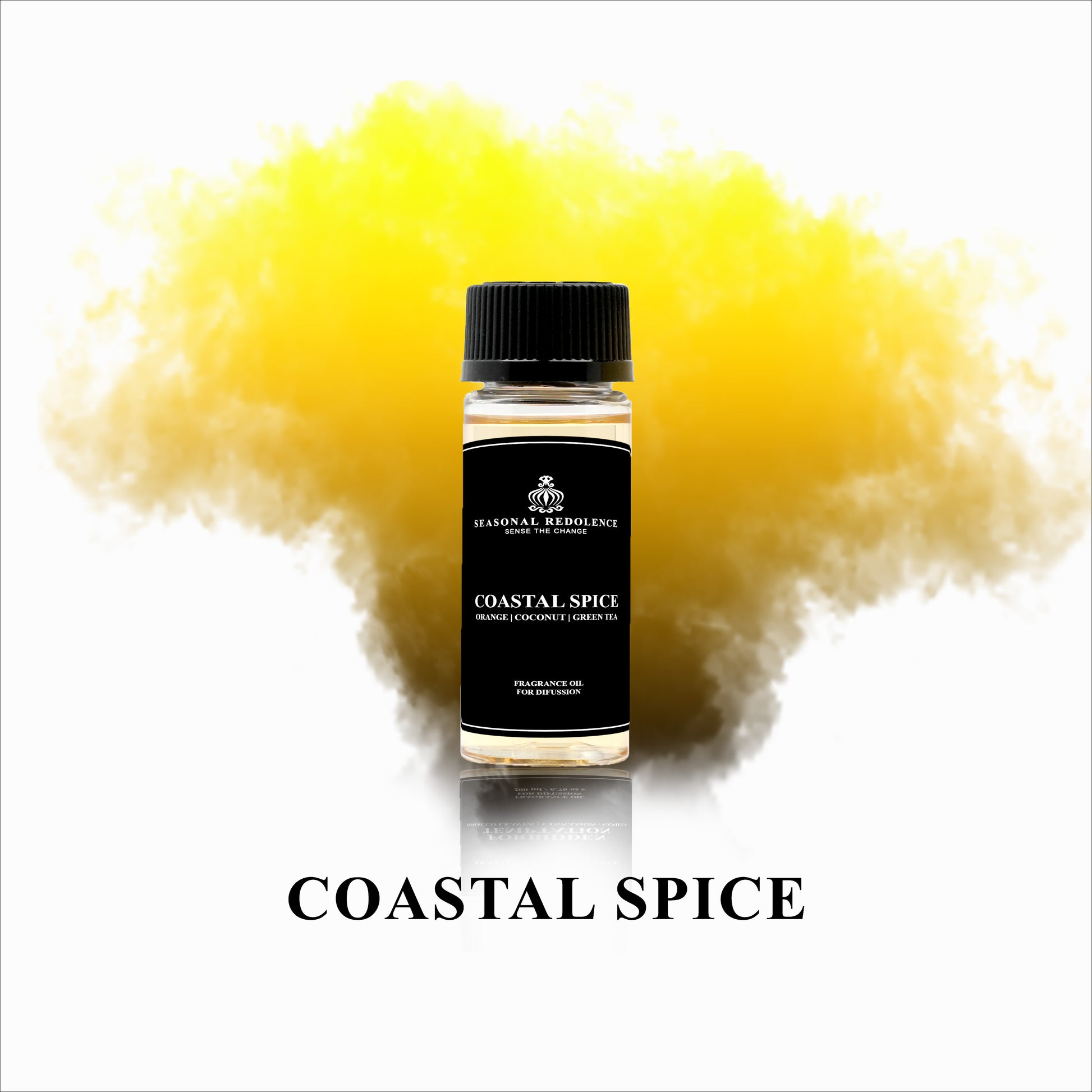 Indulge in the luxurious scent of our Coastal Spice fragrance diffuser oil, featuring top notes of orange and red fruits complemented by a hint of coconut and green tea. Middle notes of jasmine, rose, clove, and cinnamon add a touch of elegance, while the base of vanilla, caramel, and tonka bean provides a warm and inviting finish. 