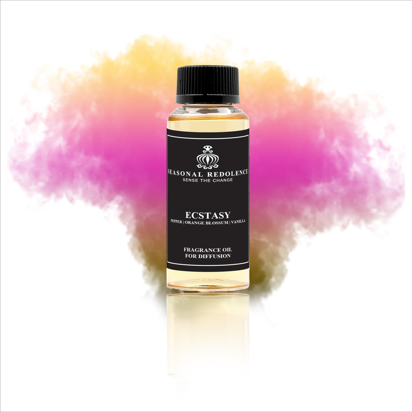 ECSTASY opens with a unique blend of rice, pepper, and anise, delivering an intriguing and spicy introduction. Its heart reveals a sophisticated fusion of orange blossom, coffee, peony, and coriander, balancing floral elegance with rich warmth. The fragrance settles into a creamy base of vanilla, sandalwood, musk, caramel, and milk, offering a smooth, luxurious finish that lingers with refined intensity. 