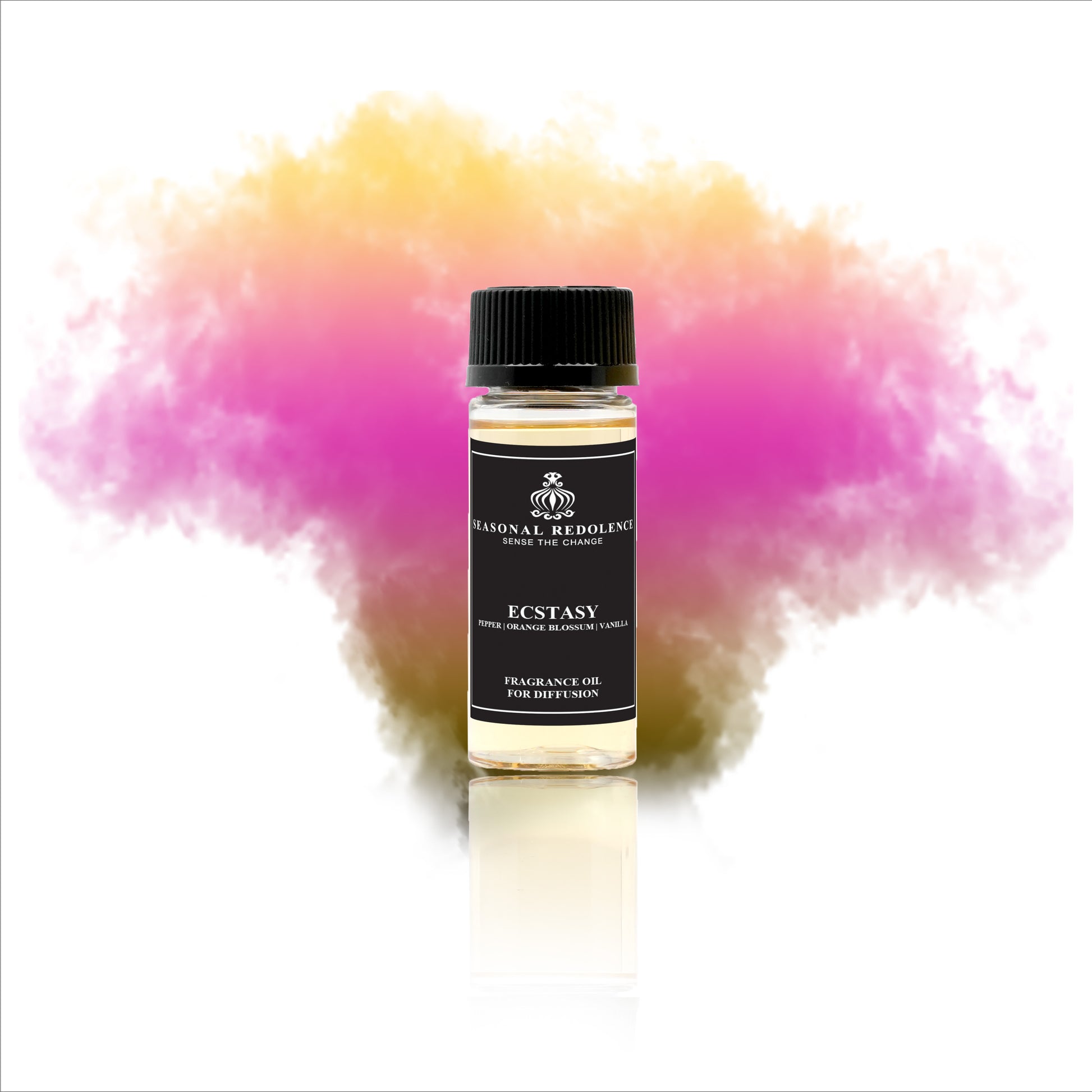 ECSTASY opens with a unique blend of rice, pepper, and anise, delivering an intriguing and spicy introduction. Its heart reveals a sophisticated fusion of orange blossom, coffee, peony, and coriander, balancing floral elegance with rich warmth. The fragrance settles into a creamy base of vanilla, sandalwood, musk, caramel, and milk, offering a smooth, luxurious finish that lingers with refined intensity. 