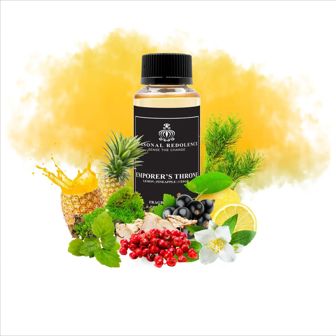 Emperor's Throne captures the essence of refined elegance with a meticulously crafted fragrance journey. The opening unfolds with bright lemon and pink pepper, accented by black currant's subtle depth. A luxurious heart of pineapple, jasmine, and patchouli creates an enchanting middle note that lingers gracefully. The composition settles into a distinguished base of cedar wood, oak moss, and musk.