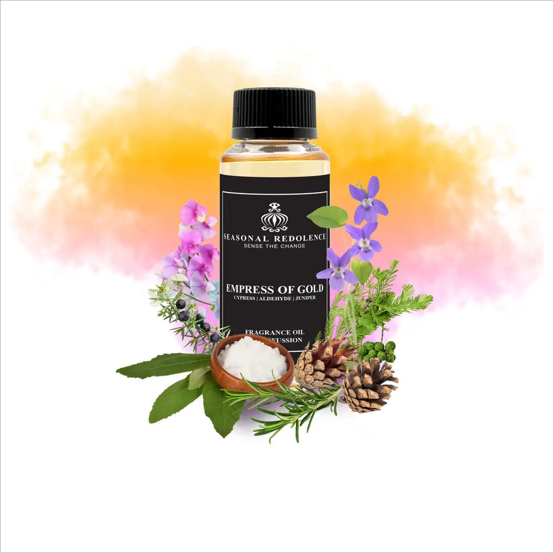 Empress of Gold captures the essence of refined elegance with its meticulously crafted fragrance profile. The composition opens with crisp cypress, pine, and camphor notes that invigorate the senses, transitioning into a sophisticated heart of aldehyde, rosemary, and violet. The luxurious base of juniper and sweet undertones creates a lingering, memorable finish that transforms any room into a sanctuary of understated opulence.