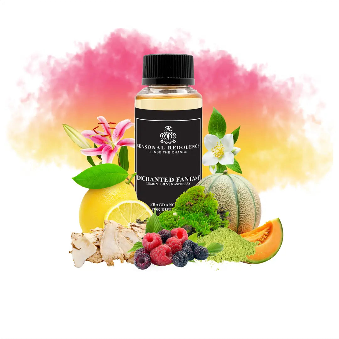 Enchanted Fantasy captures the opulent essence of Las Vegas luxury with a meticulously crafted fragrance journey. Bright top notes of zesty lemon, crisp green melon, and delicate green tea open the experience, gracefully transitioning to a floral heart of elegant lily and jasmine. The composition settles into a sensual base of raspberry, earthy oak moss, and warm musk, creating a sophisticated ambiance that lingers throughout your space.