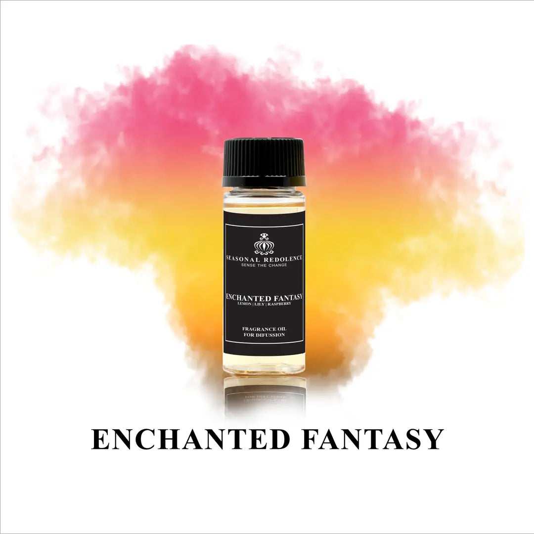Enchanted Fantasy captures the opulent essence of Las Vegas luxury with a meticulously crafted fragrance journey. Bright top notes of zesty lemon, crisp green melon, and delicate green tea open the experience, gracefully transitioning to a floral heart of elegant lily and jasmine. The composition settles into a sensual base of raspberry, earthy oak moss, and warm musk, creating a sophisticated ambiance that lingers throughout your space.
