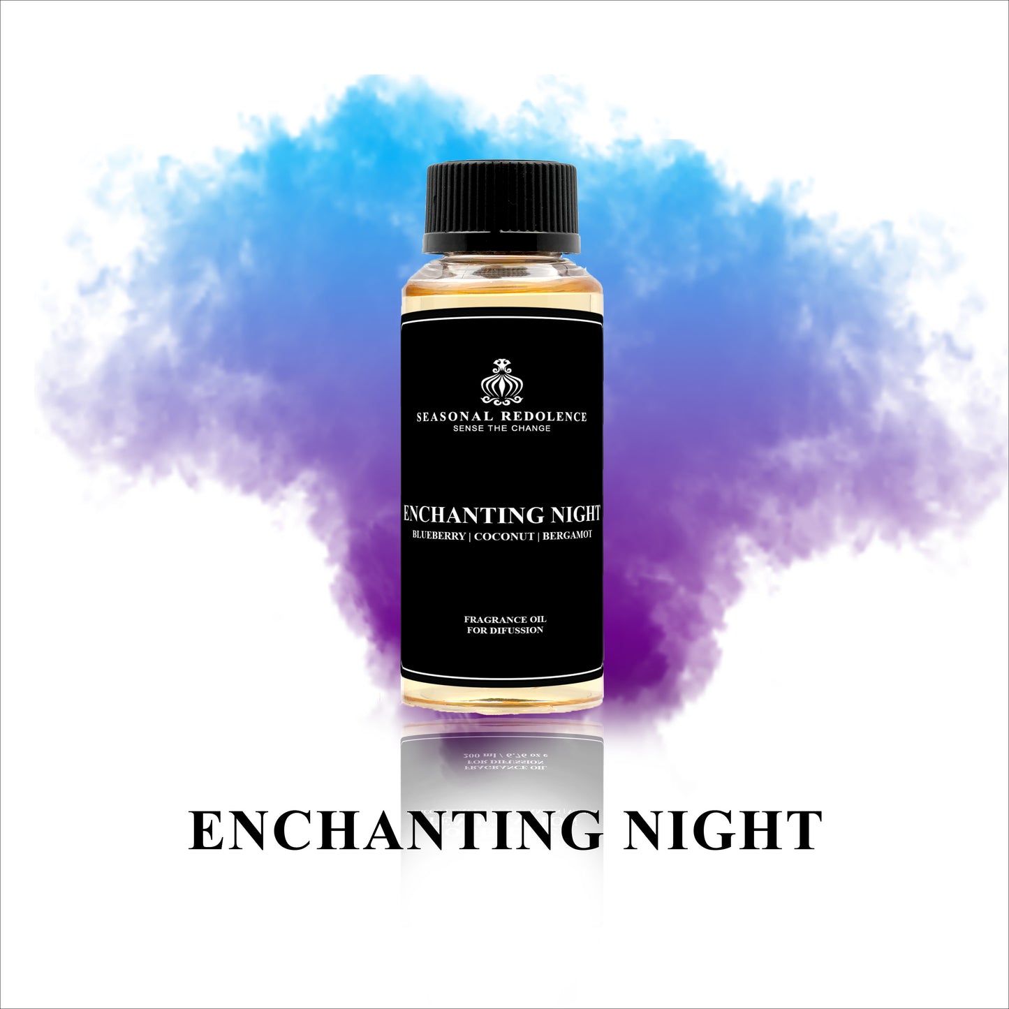 Experience a daring adventure with Enchanting Night fragrance oil. Fruity blueberry, tropical coconut, and zesty bergamot create a bold top note. A heart of creamy vanilla, juicy watermelon, and delicate lily of the valley adds a touch of luxury. Finally, a base of warm amber, earthy sandalwood, and alluring musk will transport you to a world of enchantment.