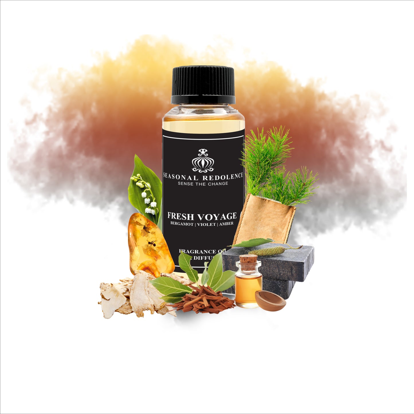 FRESH VOYAGE is a distinguished fragrance that unfolds like a journey through contrasting landscapes. Bergamot and birch tar open with crisp vitality, while leather adds an unexpected edge of refinement. The heart reveals a sophisticated floral tapestry—violet and muguet intertwine with creamy sandalwood, creating an elegant, almost ethereal presence. As the composition settles, amber and musk provide warmth, while cedar and guaiac wood ground the fragrance in woody sophistication. 
