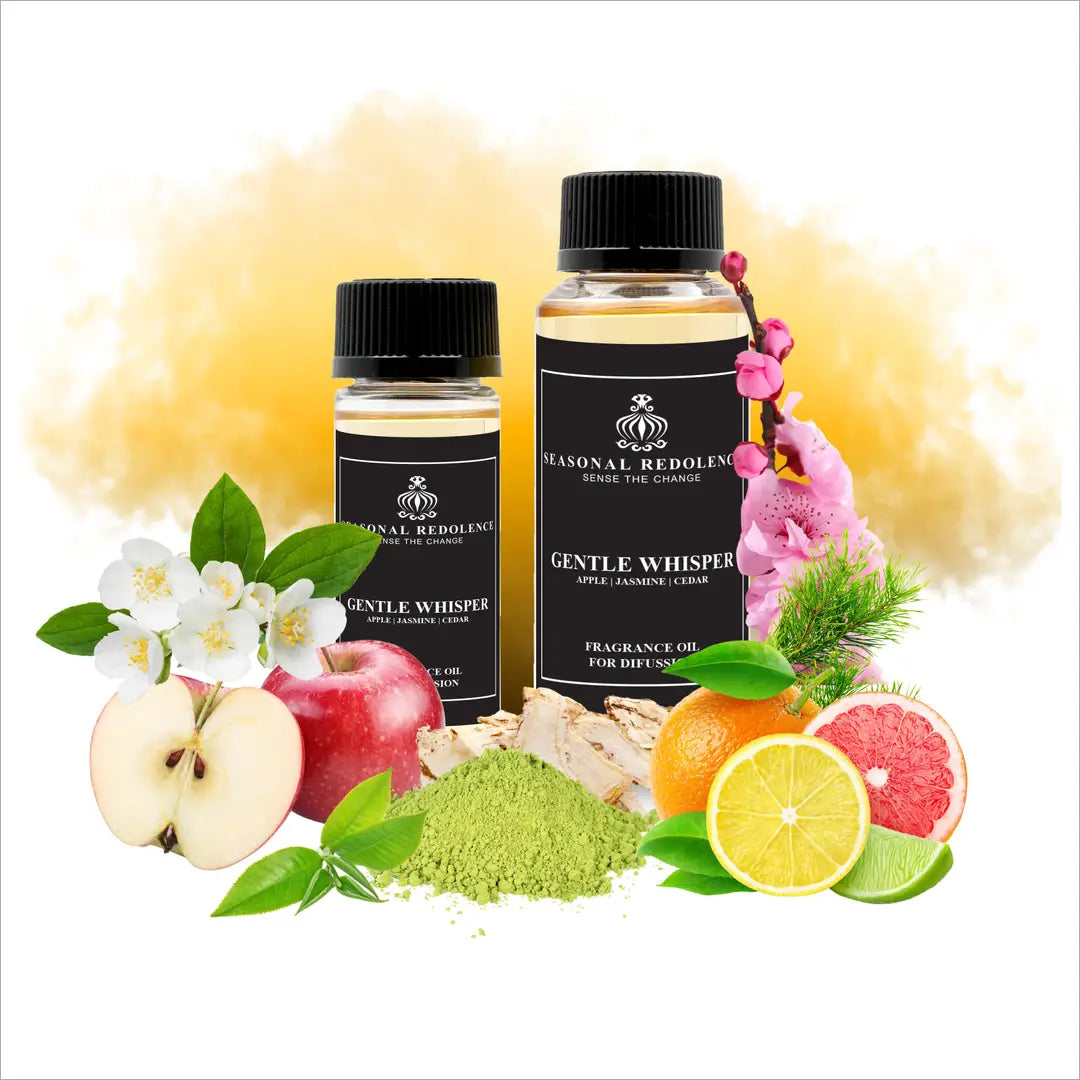 Gentle Whisper captures the essence of refined elegance with its meticulously layered fragrance composition. The top notes of crisp apple, verdant green tea, and bright citrus create an invigorating opening that awakens the senses. A delicate heart of jasmine and cherry blossom unfolds gracefully, introducing floral sophistication. The base settles into warm cedar and sensual musk, providing a lasting foundation that lingers throughout your space.