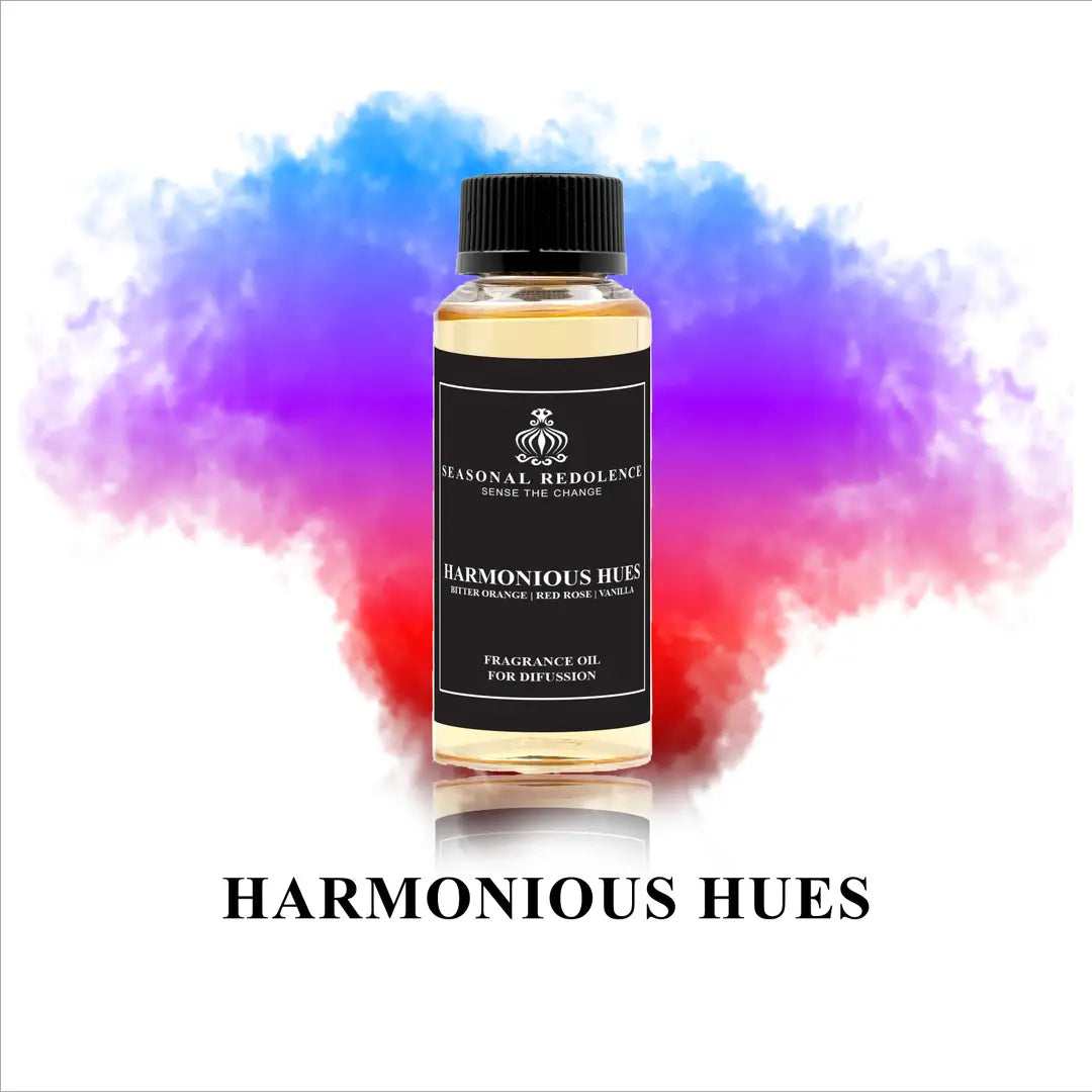 Harmonious Hues captures an intriguing balance of citrus brightness and warm depth. The opening unfolds with crisp bitter orange and grapefruit, softened by delicate almond and aniseed notes. A heart of red rose and orange blossom emerges, layered with subtle licorice undertones, before settling into a luxurious base of vanilla, sandalwood, and patchouli.