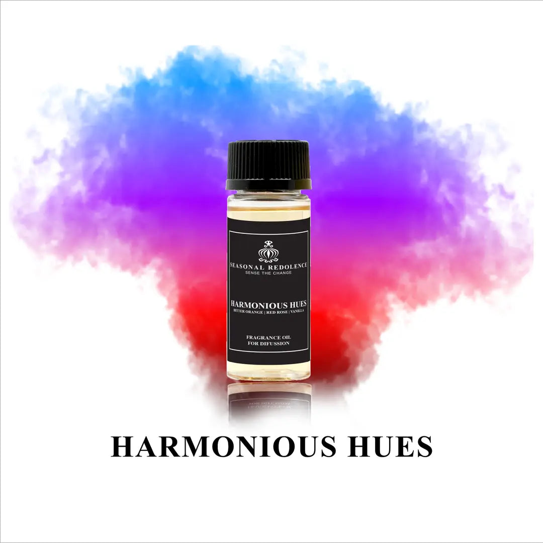 Harmonious Hues captures an intriguing balance of citrus brightness and warm depth. The opening unfolds with crisp bitter orange and grapefruit, softened by delicate almond and aniseed notes. A heart of red rose and orange blossom emerges, layered with subtle licorice undertones, before settling into a luxurious base of vanilla, sandalwood, and patchouli.