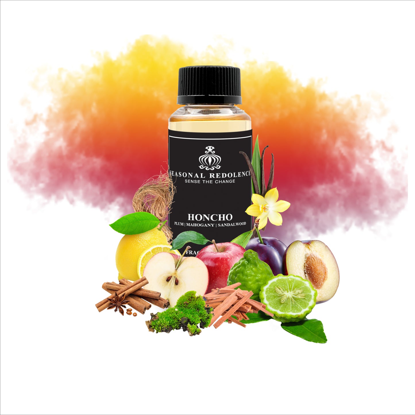 HONCHO opens with a vibrant blend of plum, oak moss, apple, lemon, bergamot, and ragwort, creating a fresh and invigorating introduction. Its heart features warm notes of mahogany, carnation, and cinnamon, adding rich depth and complexity. The fragrance settles into a sophisticated base of sandalwood, olive tree, vanilla, vetiver grass, and pine tree, delivering a balanced and lasting finish that exudes refined strength.