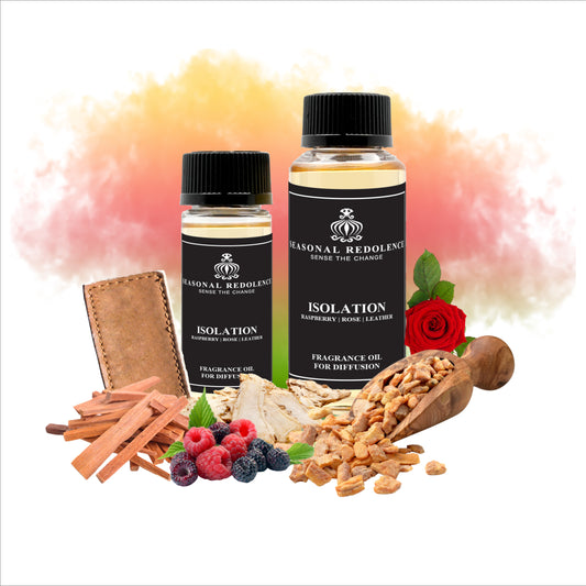 ISOLATION opens with a rich blend of raspberry, sandalwood, rose, and saffron, creating a bold and luxurious introduction. At its heart, rose, sandalwood, incense, and resin intertwine to reveal a deep and captivating complexity. The fragrance settles into a powerful base of leather, sandalwood, frankincense resin, and musk, delivering a sophisticated and enduring finish that exudes confidence and elegance.