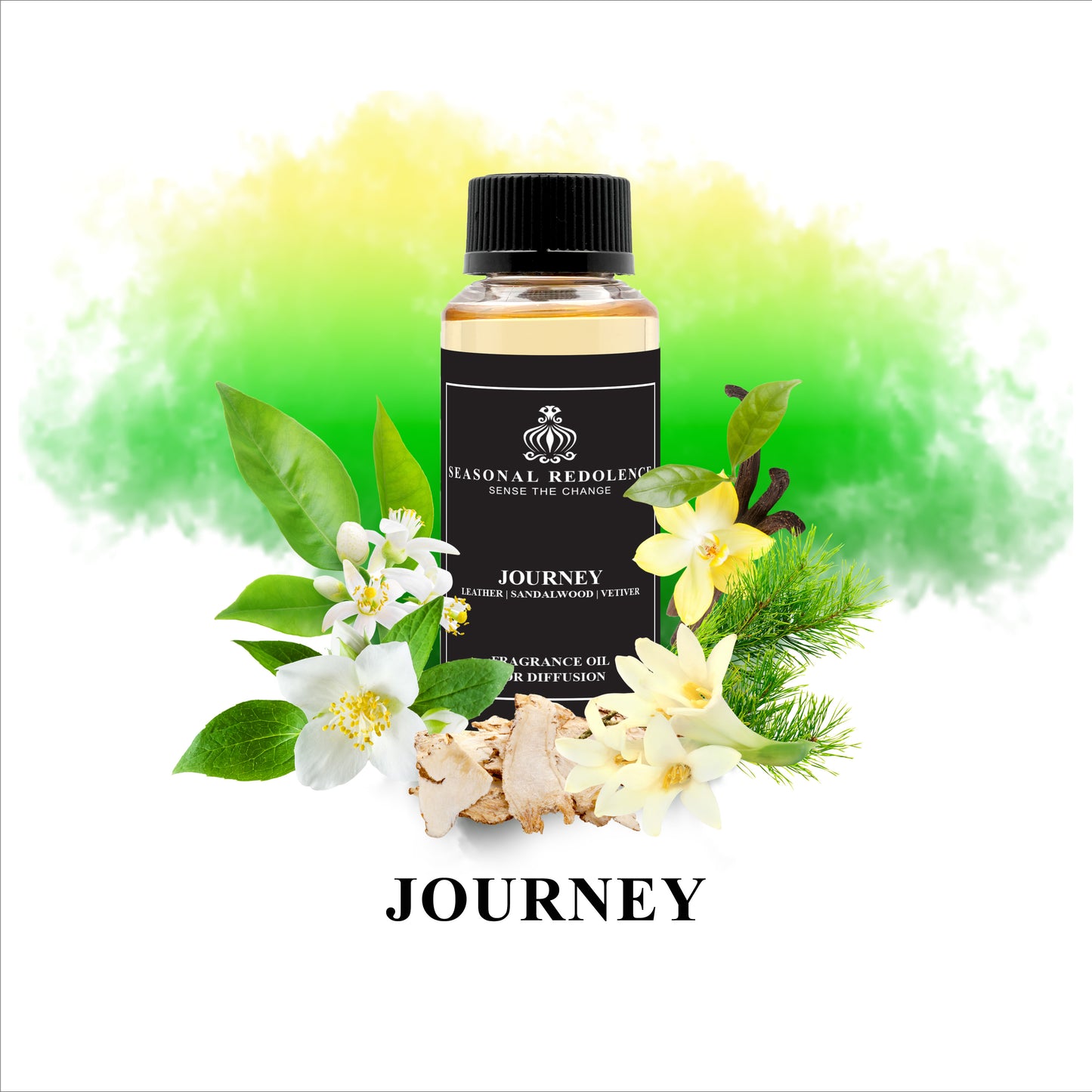 Experience a luxurious journey with our scent. Top notes of orange and blossom blend with bergamot for a refreshing start. Tuberose and jasmine in the middle add a delicate and sensual touch. Finally, vanilla, musk, and cedar in the base provide a warm and lasting allure. Elevate your senses with Journey.