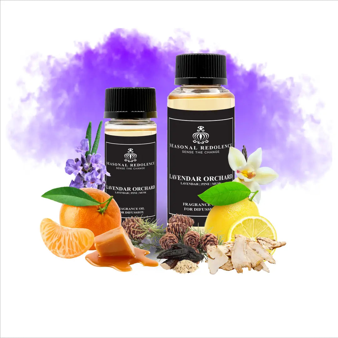Discover the refined elegance of our Lavender Orchard Luxury Home Diffuser Scent Oil. This sophisticated fragrance opens with bright citrus notes of lemon and orange, softened by calming lavender. The heart reveals a harmonious blend of pine and delicate florals, grounded by the warmth of tonka bean. Base notes of creamy vanilla, rich caramel, and sensual musk create a luxurious finish that lingers gracefully throughout your space. Perfect for elevating any room with understated refinement.