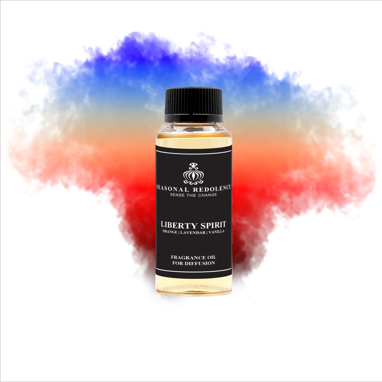 LIBERTY SPIRIT embodies a refined balance of brightness and depth. The opening bursts with vibrant orange and dark black currant, delivering immediate freshness with subtle berry complexity. Lavender, neroli, and jasmine compose an elegant heart that feels both airy and sensual, creating a luminous floral presence. The base grounds this composition with creamy vanilla, soft musk, and cedarwood's woody sophistication, resulting in a fragrance that transitions seamlessly from day to evening. 
