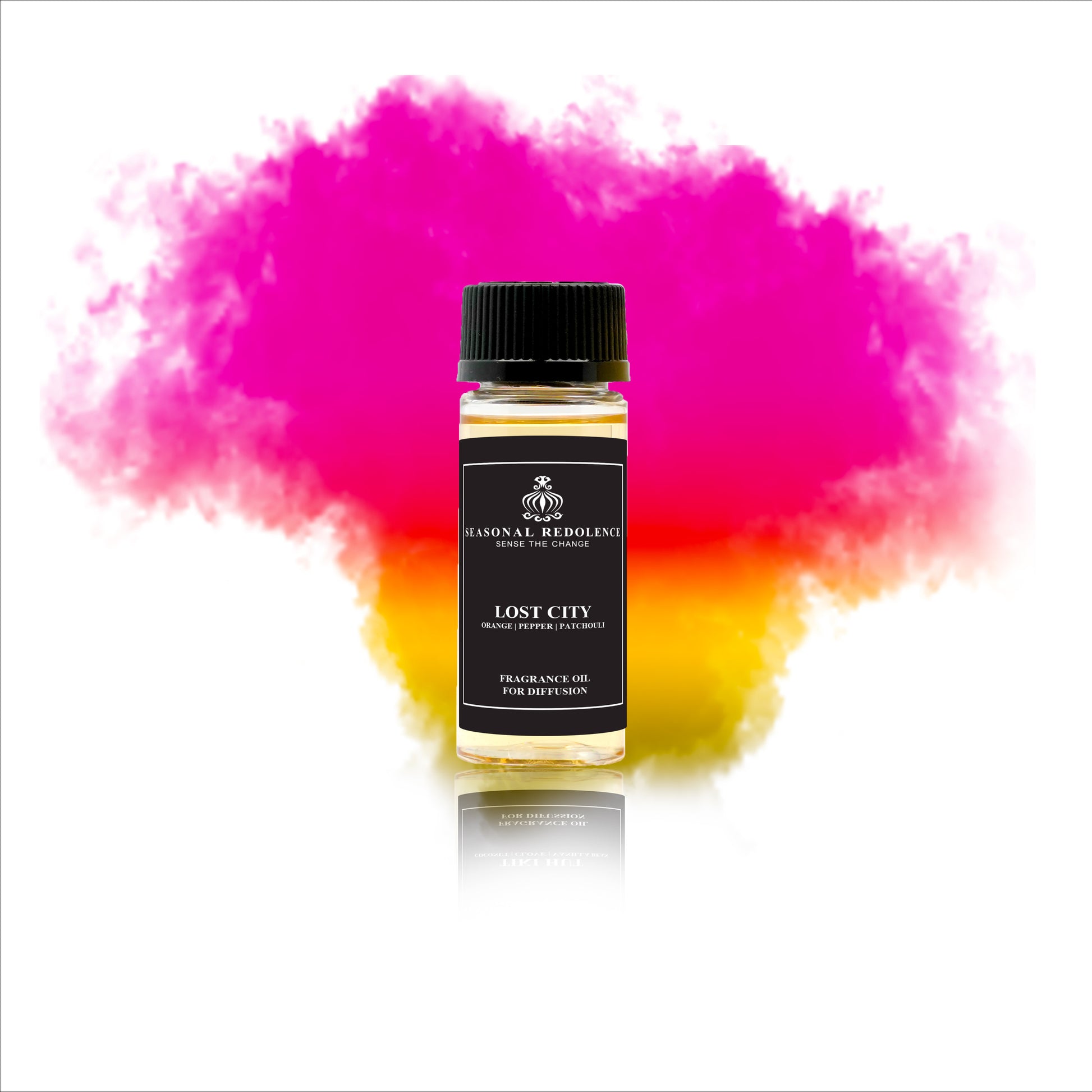 Lost City unveils a sophisticated blend that opens with vibrant notes of oranges and grapefruits, creating a fresh and invigorating introduction. At its heart, spicy pepper and delicate geranium add depth and elegance, while a rich base of patchouli, vetiver, cedar, and benzoin grounds the fragrance with warm, earthy sophistication. This harmonious composition evokes a sense of timeless mystery and refined allure.