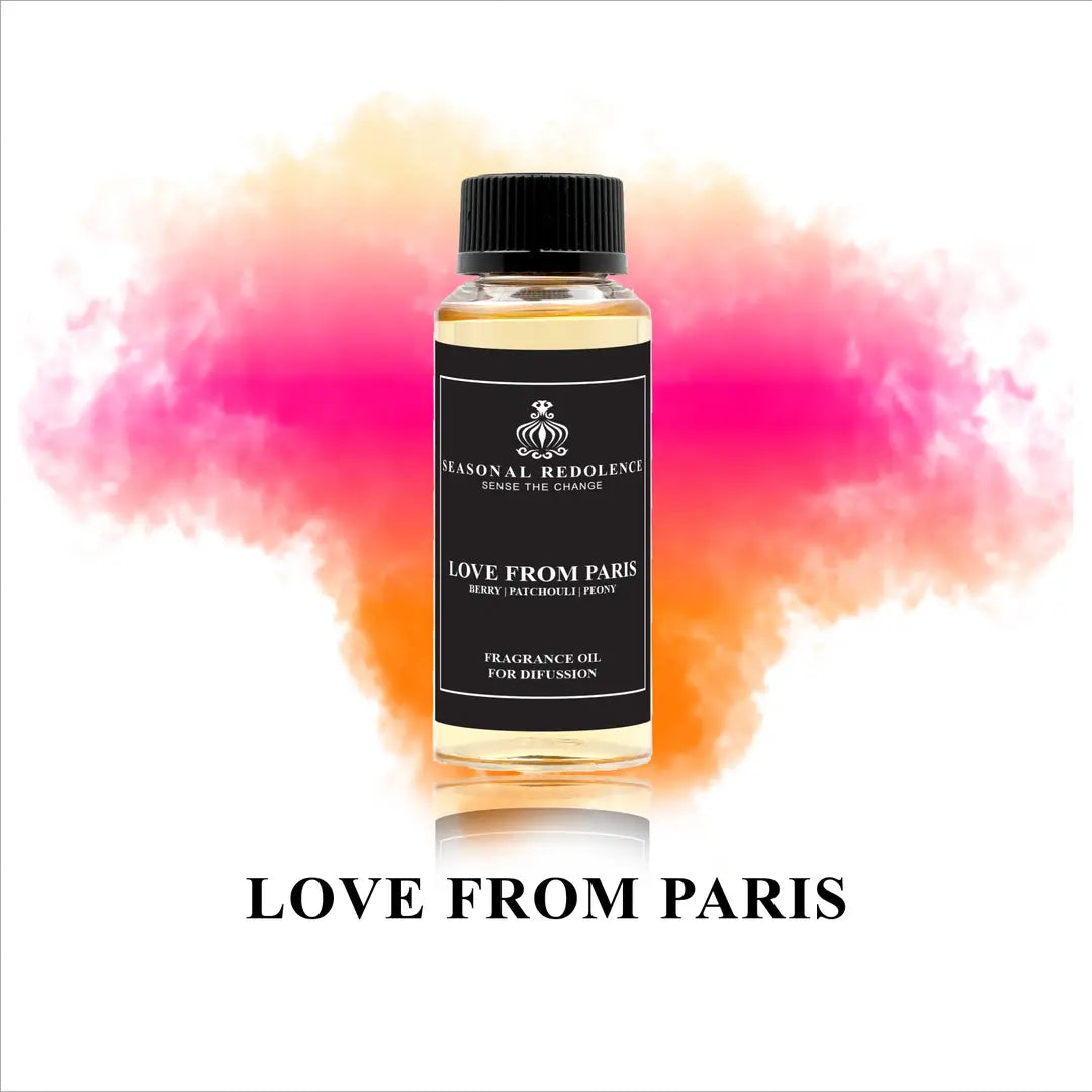 Love from Paris Luxury Home Oil Diffuser Scent Oil captures the essence of timeless elegance with a meticulously crafted fragrance journey. The composition opens with vibrant citrus notes of bergamot, orange, and pear, creating an invigorating first impression. The heart reveals a romantic floral bouquet of peony, jasmine, and orange blossom, softened by the delicate intrigue of datura.