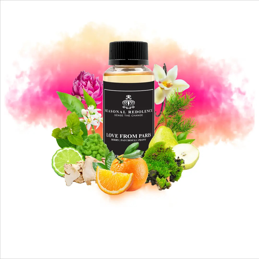 Love from Paris Luxury Home Oil Diffuser Scent Oil captures the essence of timeless elegance with a meticulously crafted fragrance journey. The composition opens with vibrant citrus notes of bergamot, orange, and pear, creating an invigorating first impression. The heart reveals a romantic floral bouquet of peony, jasmine, and orange blossom, softened by the delicate intrigue of datura.