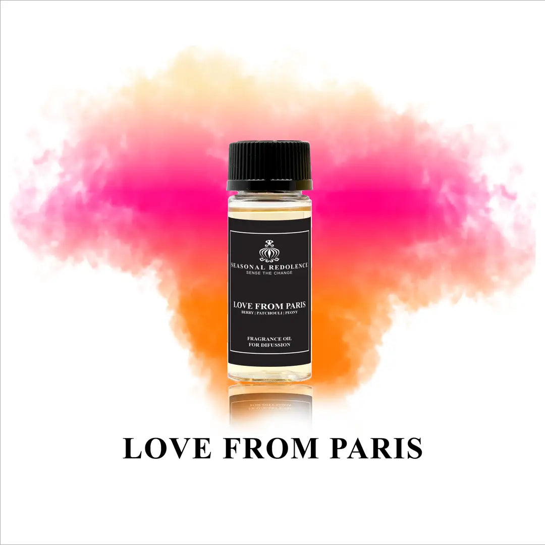 Love from Paris Luxury Home Oil Diffuser Scent Oil captures the essence of timeless elegance with a meticulously crafted fragrance journey. The composition opens with vibrant citrus notes of bergamot, orange, and pear, creating an invigorating first impression. The heart reveals a romantic floral bouquet of peony, jasmine, and orange blossom, softened by the delicate intrigue of datura.