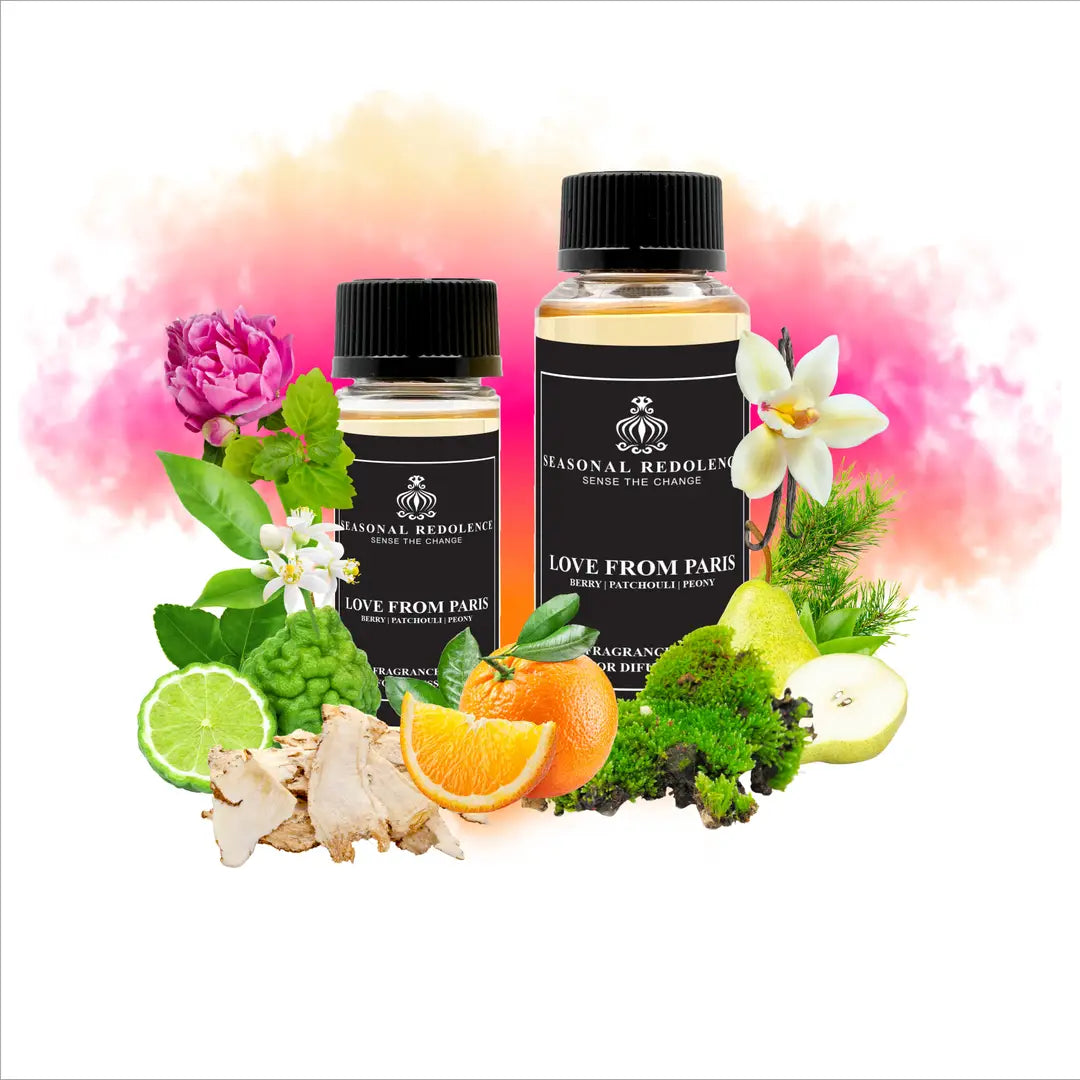 Love from Paris Luxury Home Oil Diffuser Scent Oil captures the essence of timeless elegance with a meticulously crafted fragrance journey. The composition opens with vibrant citrus notes of bergamot, orange, and pear, creating an invigorating first impression. The heart reveals a romantic floral bouquet of peony, jasmine, and orange blossom, softened by the delicate intrigue of datura.