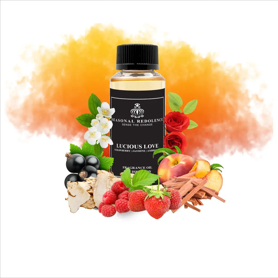 Transform your space with this luxurious home diffuser oil, where vibrant top notes of strawberry, black currant, raspberry, and peach create an inviting opening. The heart reveals delicate jasmine and rose, adding elegance and depth. A sophisticated base of ambroxan, musk, and sandalwood provides a warm, lingering finish that elevates any room. 