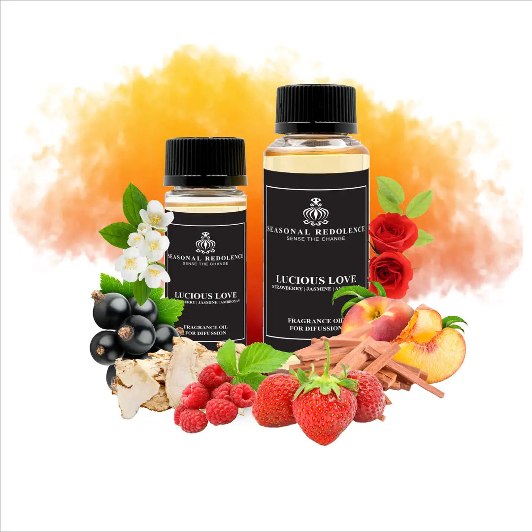 Transform your space with this luxurious home diffuser oil, where vibrant top notes of strawberry, black currant, raspberry, and peach create an inviting opening. The heart reveals delicate jasmine and rose, adding elegance and depth. A sophisticated base of ambroxan, musk, and sandalwood provides a warm, lingering finish that elevates any room. 