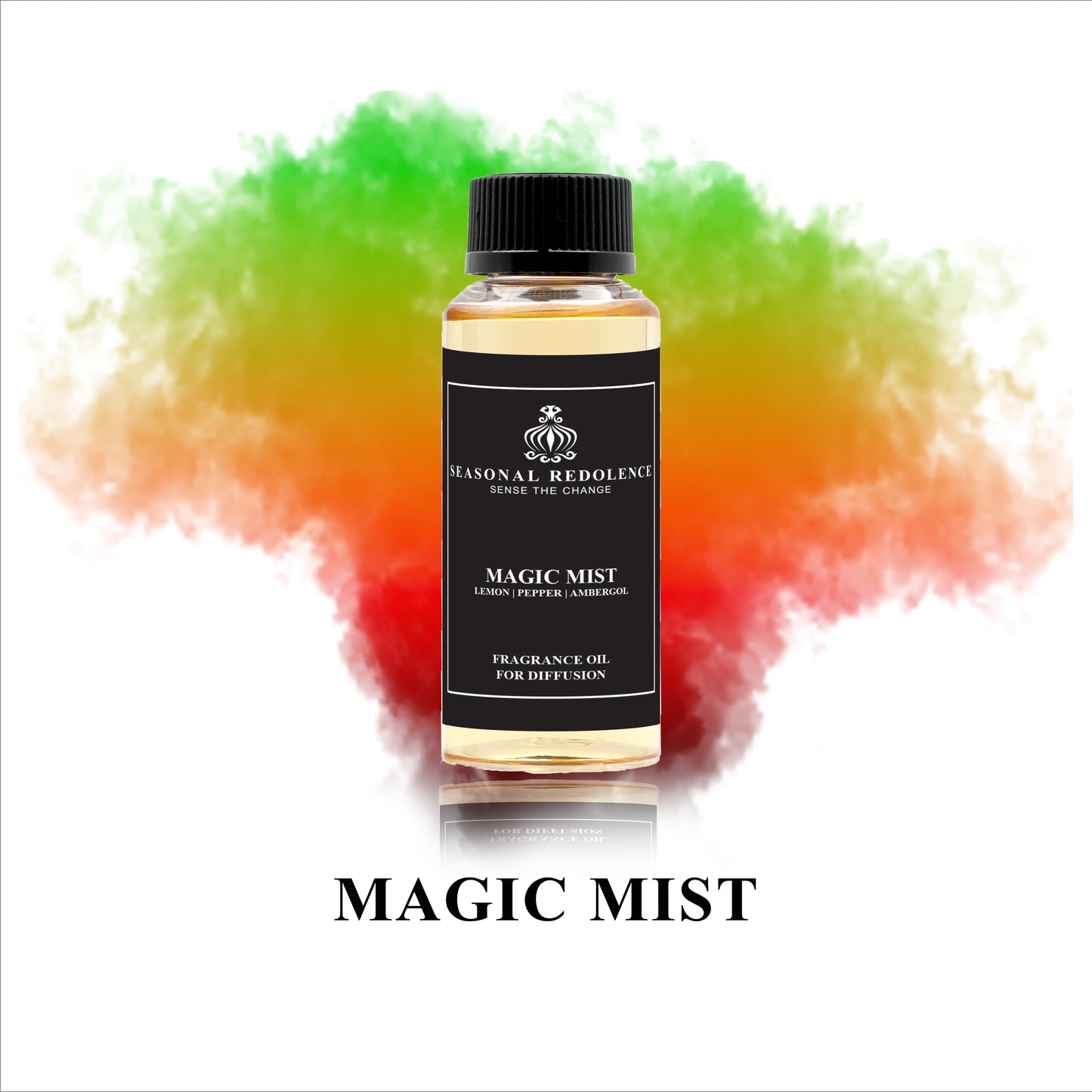 Experience a touch of magic with our exquisite Magic Mist. Tangy orange and refreshing grapefruit combine with the delicate notes of red currant, jasmine, and cedarwood, before settling into a warm and alluring musk base. A luxurious and exclusive scent for the sophisticated and discerning connoisseur.