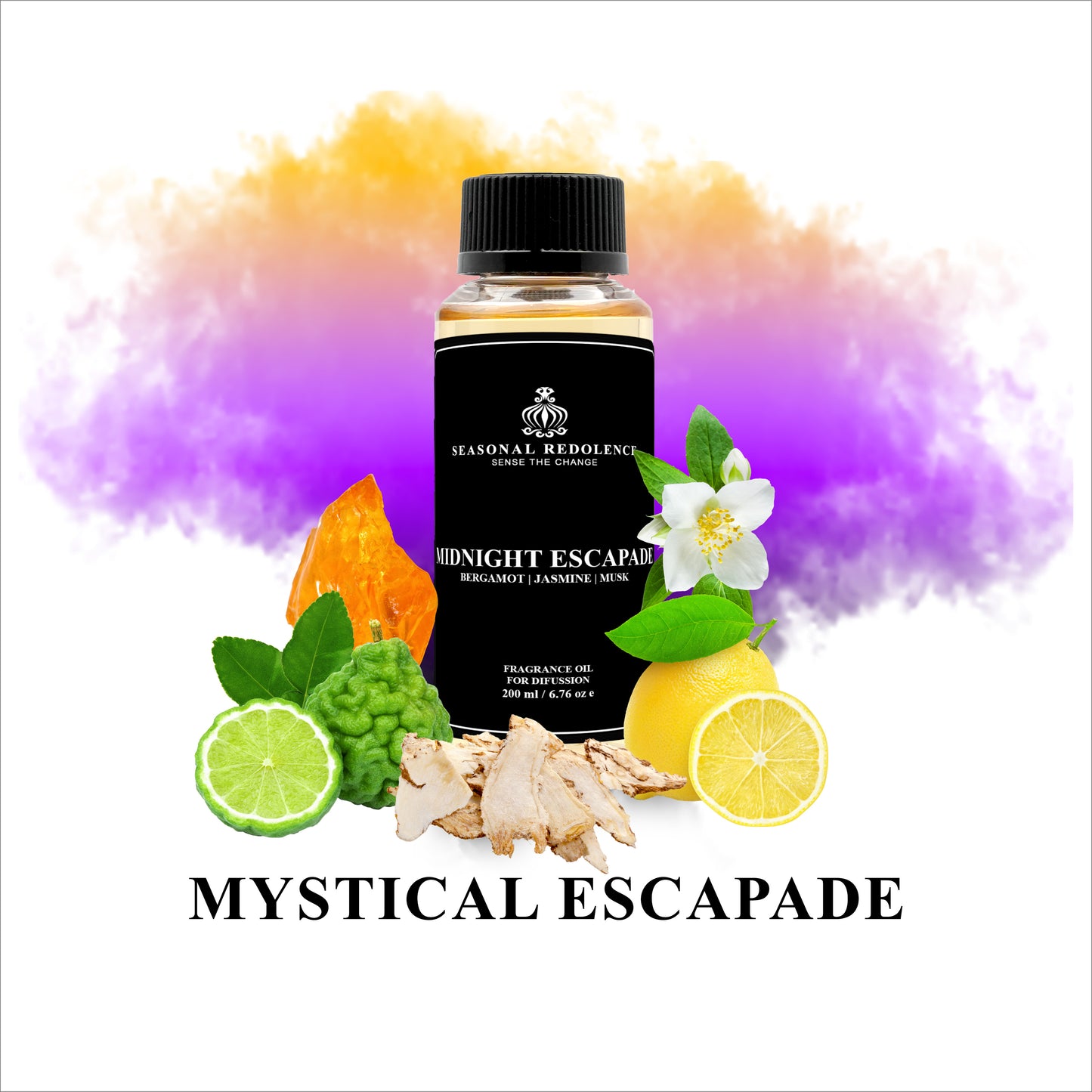 Indulge in the sophisticated and luxurious scent of Midnight Escapade. Inspired by the Ritz Carlton, our fragrance diffuser oil combines the refreshing notes of lemon bergamot and jasmine with the depth of marine and the warmth of amber and musk. Elevate your space with this captivating aroma.