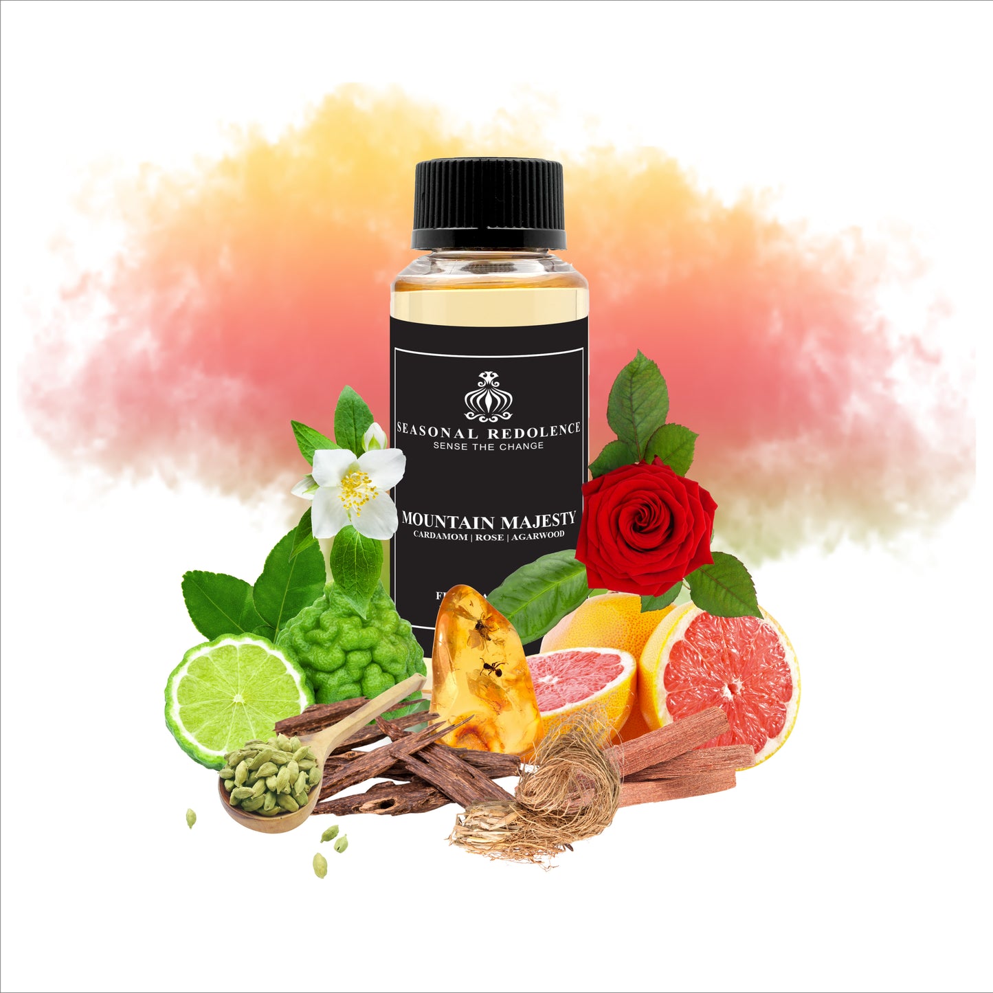 Experience the majesty of nature with Mountain Majesty perfume. Let the top notes of cardamom and bergamot refresh your senses, while the middle notes of rose and nutmeg add a touch of elegance. Finally, let the base notes of agar wood and cedar wood leave a lasting impression of luxury and sophistication.