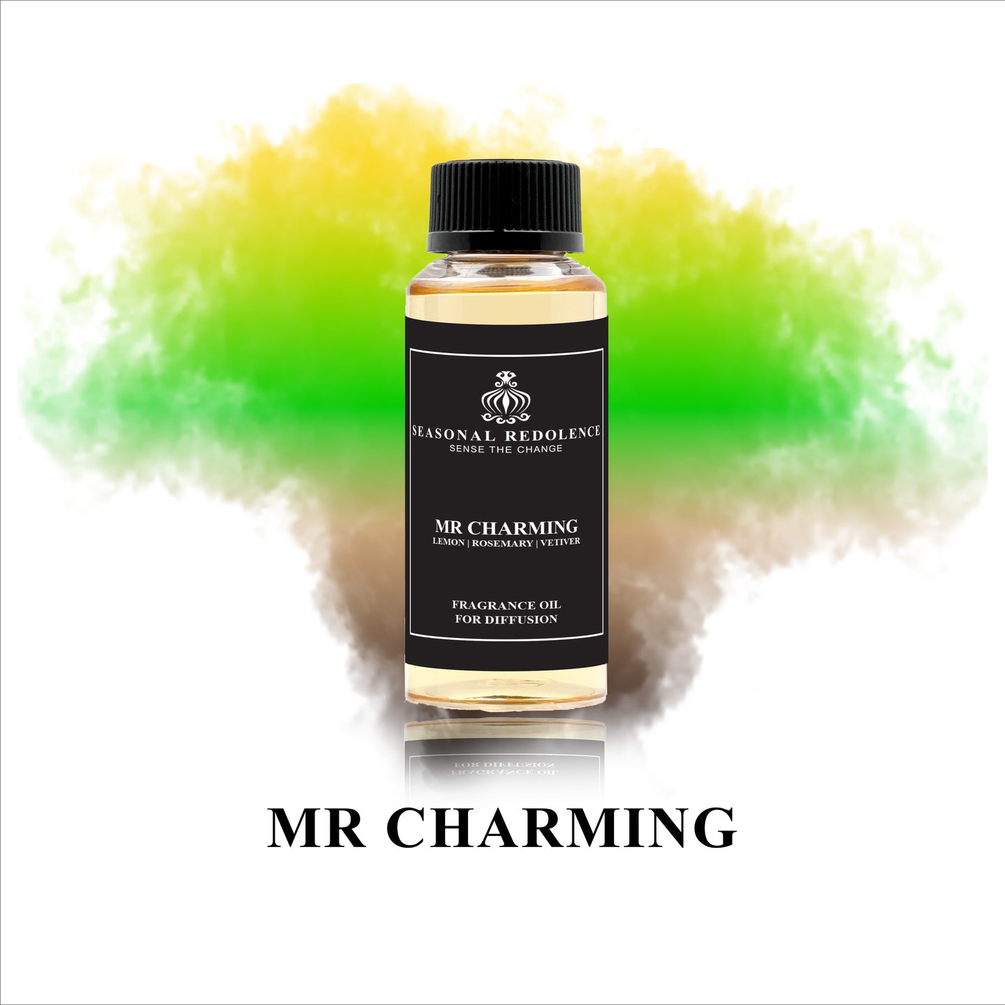 Indulge in the luxurious scent of Mr Charming. With top notes of lemon and neroli, this fragrance exudes a refreshing yet sophisticated aroma. The middle notes of rosemary and basil add a touch of elegance, while the base notes of vetiver and oakmoss create a lasting impression of allure and refinement.