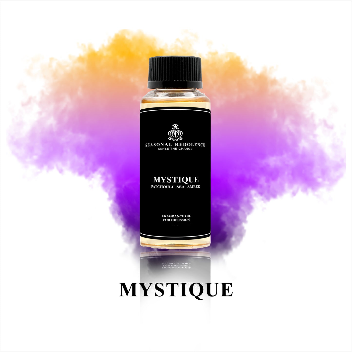 Unleash an alluring ambiance with Mystique Luxury Fragrance Diffuser Oil. The top notes of orange and sweet fruit blend perfectly with a middle layer of lavender and jasmine, while the base notes of patchouli, sea, amber, and musk add a touch of sophistication. Indulge in a sensory experience with this irresistible fragrance.