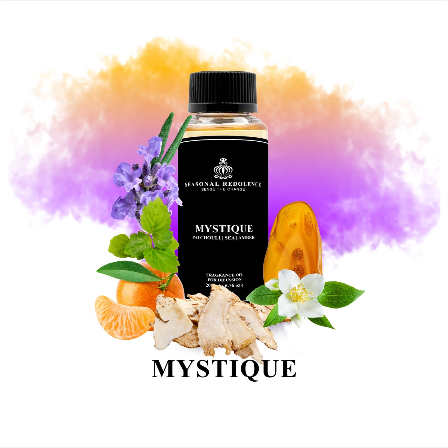 Unleash an alluring ambiance with Mystique Luxury Fragrance Diffuser Oil. The top notes of orange and sweet fruit blend perfectly with a middle layer of lavender and jasmine, while the base notes of patchouli, sea, amber, and musk add a touch of sophistication. Indulge in a sensory experience with this irresistible fragrance.