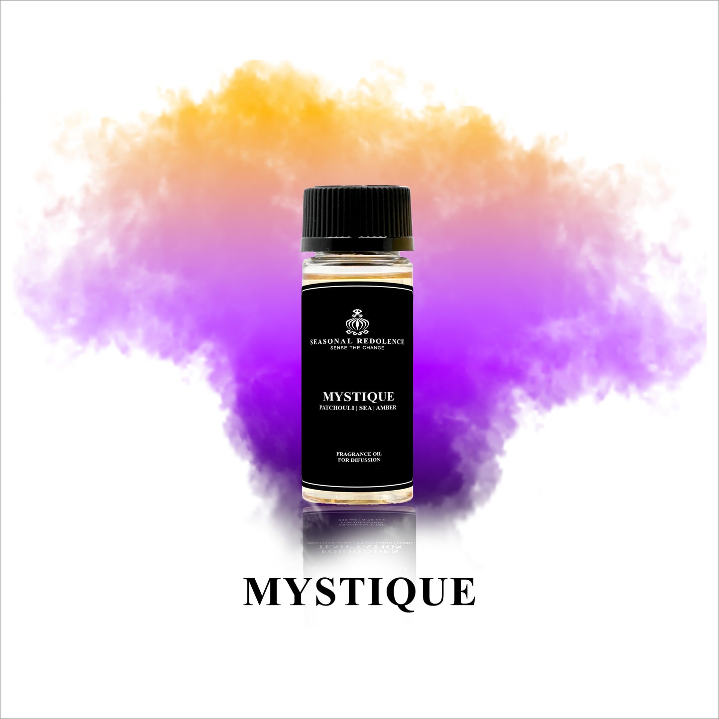 Unleash an alluring ambiance with Mystique Luxury Fragrance Diffuser Oil. The top notes of orange and sweet fruit blend perfectly with a middle layer of lavender and jasmine, while the base notes of patchouli, sea, amber, and musk add a touch of sophistication. Indulge in a sensory experience with this irresistible fragrance.