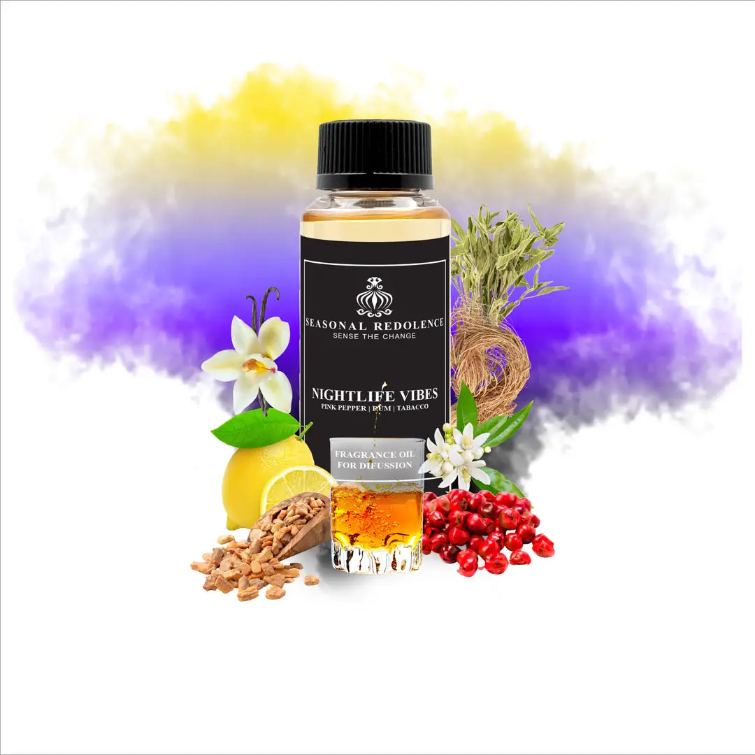 Nightlife Vibes captures the essence of urban elegance in a sophisticated fragrance journey. The opening bursts with vibrant pink pepper and neroli, brightened by zesty lemon notes that awaken the senses. A refined heart of rum and vetiver emerges, grounded by earthy sage for depth and complexity. 