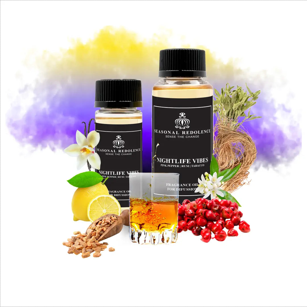 Nightlife Vibes captures the essence of urban elegance in a sophisticated fragrance journey. The opening bursts with vibrant pink pepper and neroli, brightened by zesty lemon notes that awaken the senses. A refined heart of rum and vetiver emerges, grounded by earthy sage for depth and complexity. 