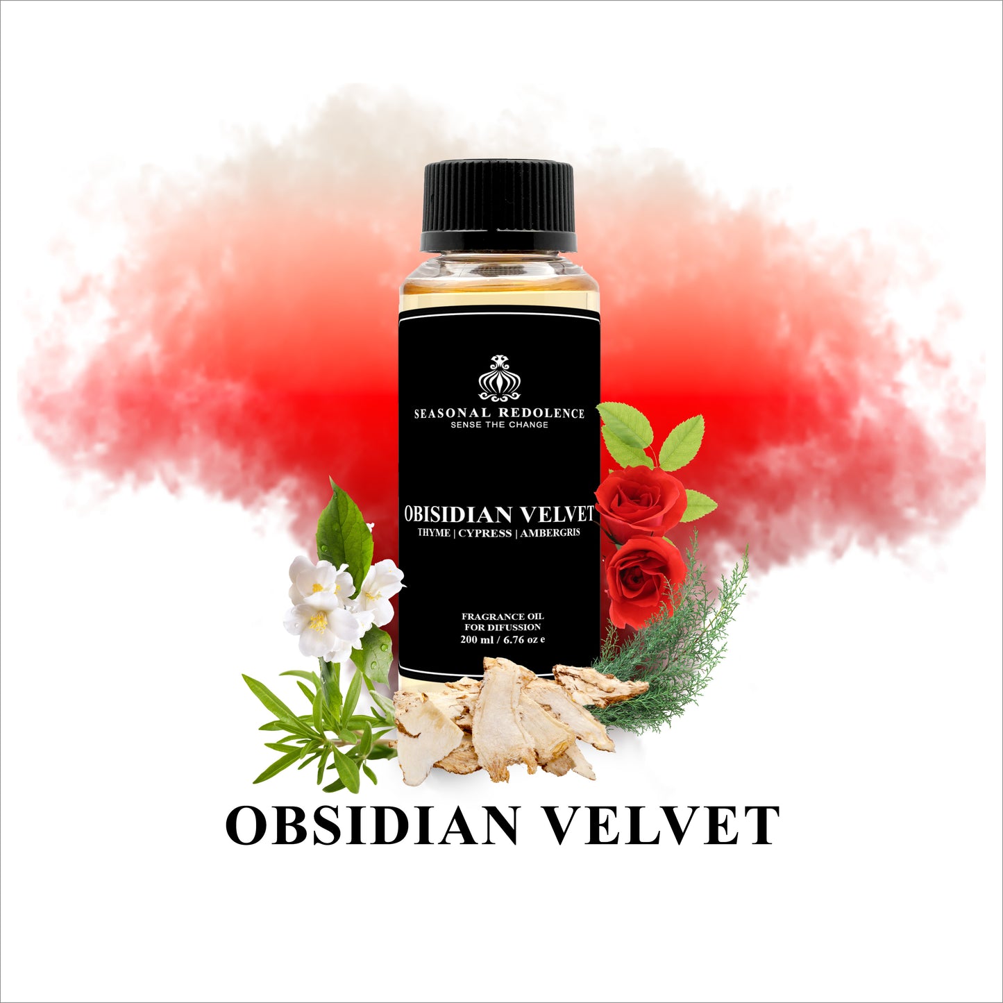 Experience the luxurious scent of Obsidian Velvet fragrance oil. With a blend of thyme and cypress at the top, rose, clove, and jasmine in the middle, and a base note of ambergris and musk, this oil provides an elegant and lasting aroma for your home or office. Elevate your senses with Obsidian Velvet.