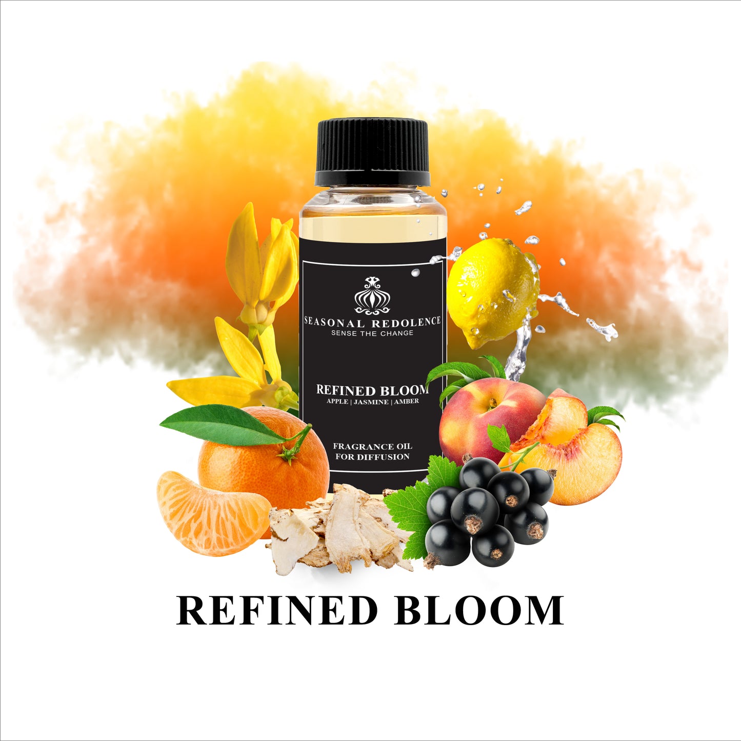 Discover the refined elegance of Refined Bloom. With top notes of blackcurrant and lemon, and a heart of bitter orange leaf, ylang-ylang, and peach, this luxurious scent is completed with a base of white amber and white musk. Indulge in this sophisticated fragrance that will leave a lasting impression.