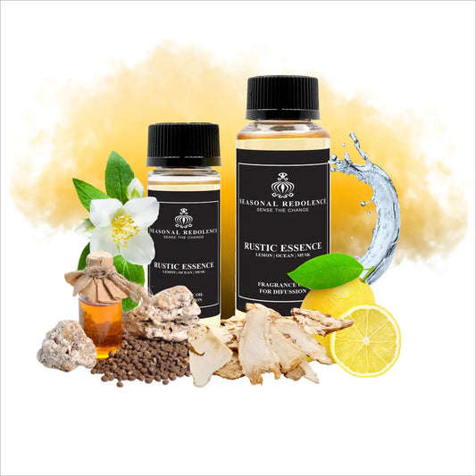 Discover the refined elegance of this luxury home oil diffuser scent, where bright lemon and delicate tea notes open into a captivating heart of ocean breeze and jasmine. The composition settles into a warm, sensual base of musk and ambergris, creating an enveloping fragrance that transforms your space.