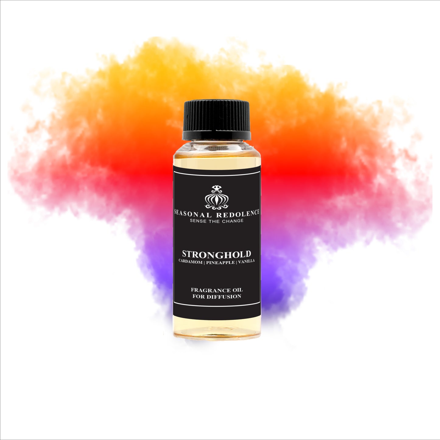 STRONGHOLD opens with a striking interplay of spice and freshness—cardamom and pink pepper ignite the senses, while violet leaves and mint introduce cool, herbaceous sophistication. The heart reveals an unexpected fusion: tropical pineapple meets warming cinnamon, grounded by sage's earthy wisdom and lavender's calming influence. This creates a fragrance that feels both vibrant and contemplative. 