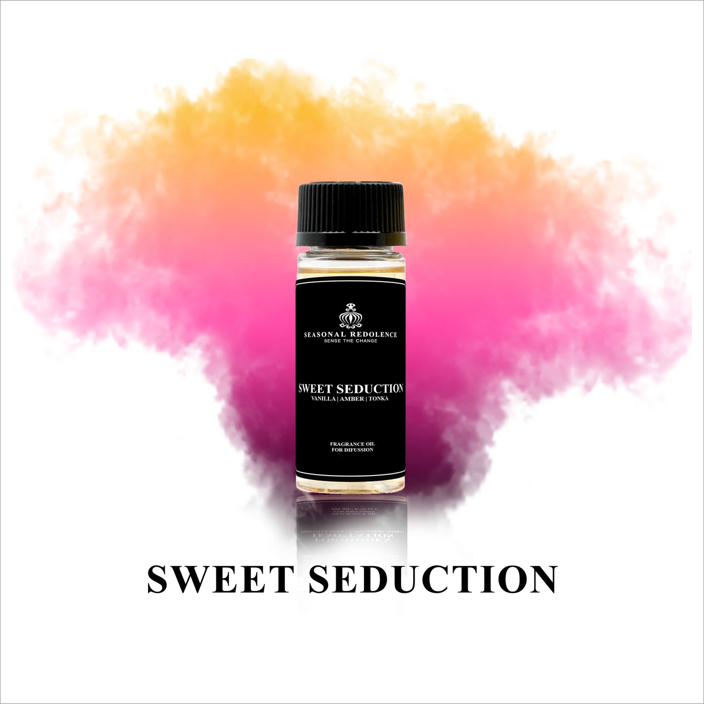 Indulge in the refined elegance of Sweet Seduction, a luxury fragrance diffuser oil that unfolds in three captivating layers. The experience opens with bright, zesty lemon and creamy notes that awaken the senses. The heart reveals a lush blend of red pomegranate and raspberry, adding depth and sensual intrigue.