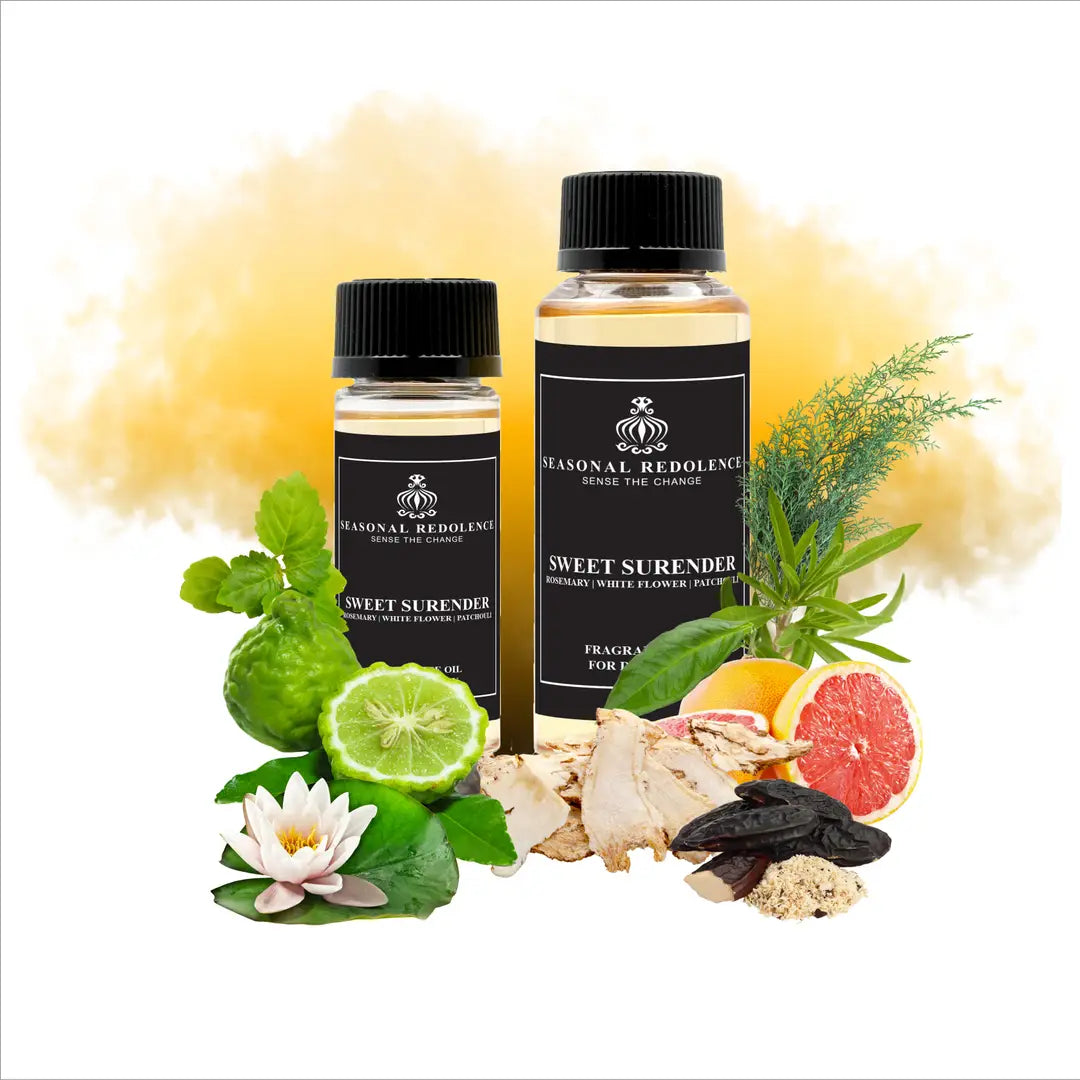 Sweet Surrender captures the essence of refined elegance with its meticulously layered fragrance composition. The opening unfolds with bright, invigorating notes of rosemary, bergamot, and grapefruit that awaken the senses. A delicate heart of white florals, thyme, and tonka bean emerges, creating a graceful balance between botanical freshness and creamy warmth. 