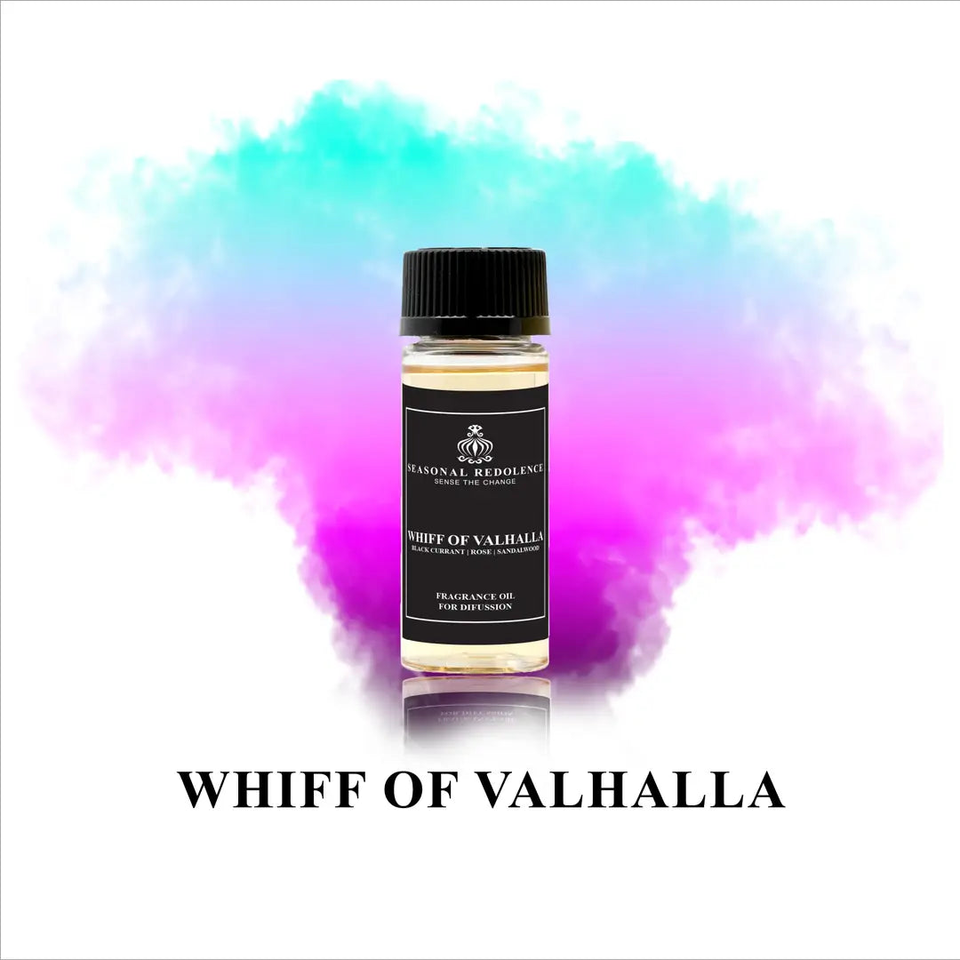 Whiff of Valhalla captures an intoxicating olfactory journey with its meticulously layered composition. The opening unfolds with vibrant top notes of blackcurrant, lemon, peach, and plum, creating an invigorating burst of fruity elegance. The heart reveals a delicate floral symphony of rose, lily, and violet, adding depth and refinement