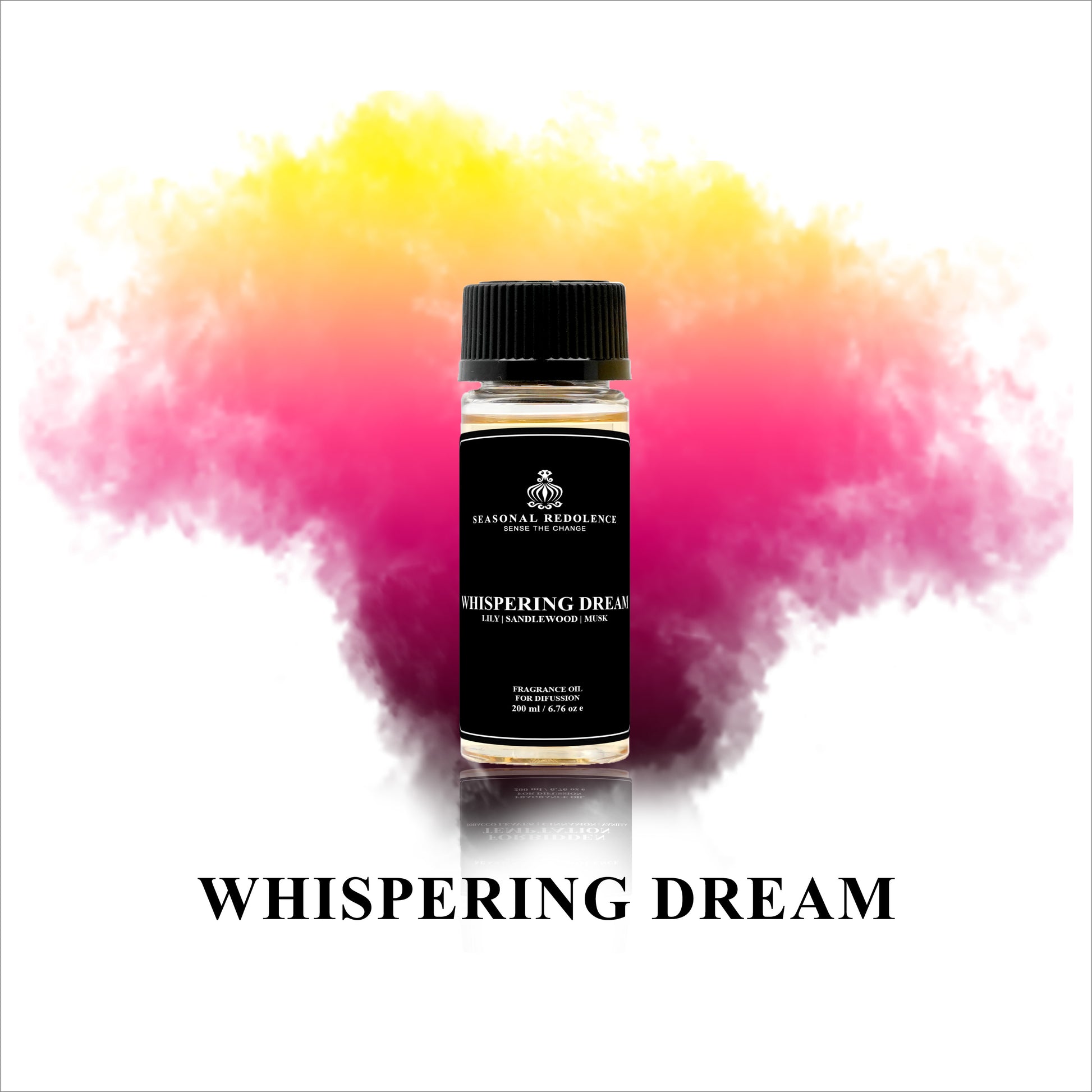 Experience a moment of luxurious indulgence with our Whispering Dream fragrance oil. Invigorate your senses with top notes of fresh white tea and aloe vera, followed by the warm and spicy middle notes of ginger, cedar wood, and vanilla. Finally, let the base notes of lily, sandalwood, and musk envelop you in a dreamy and captivating aroma. Elevate your home with this exquisite diffuser oil.