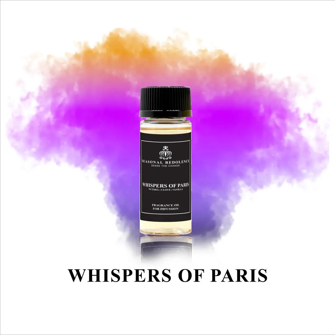 Whispers of Paris captures the essence of Parisian elegance in a sophisticated fragrance journey. Opening with bright notes of nutmeg, lemon, and rose, the scent unfolds into a luxurious heart of clove, sandalwood, and patchouli. The composition settles into a warm, inviting base of vanilla and amber that lingers gracefully throughout your space.